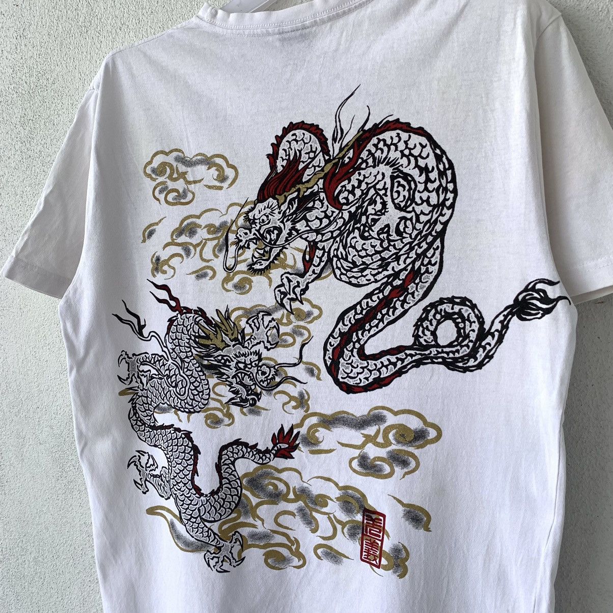 Japanese Brand SUKAJAN DRAGON t shirt spell out big design Size US M / EU 48-50 / 2 - 4 Thumbnail