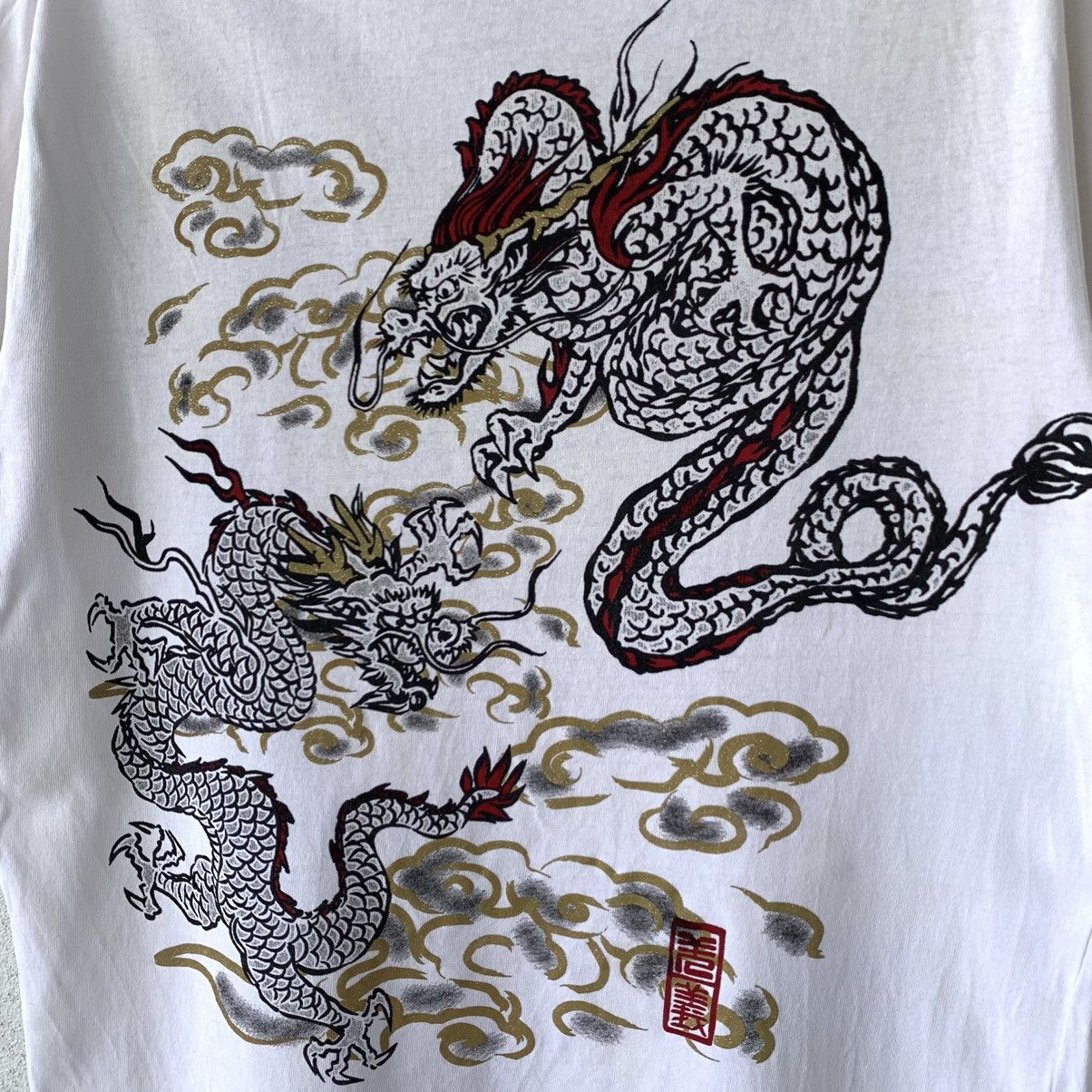 Japanese Brand SUKAJAN DRAGON t shirt spell out big design Size US M / EU 48-50 / 2 - 5 Thumbnail