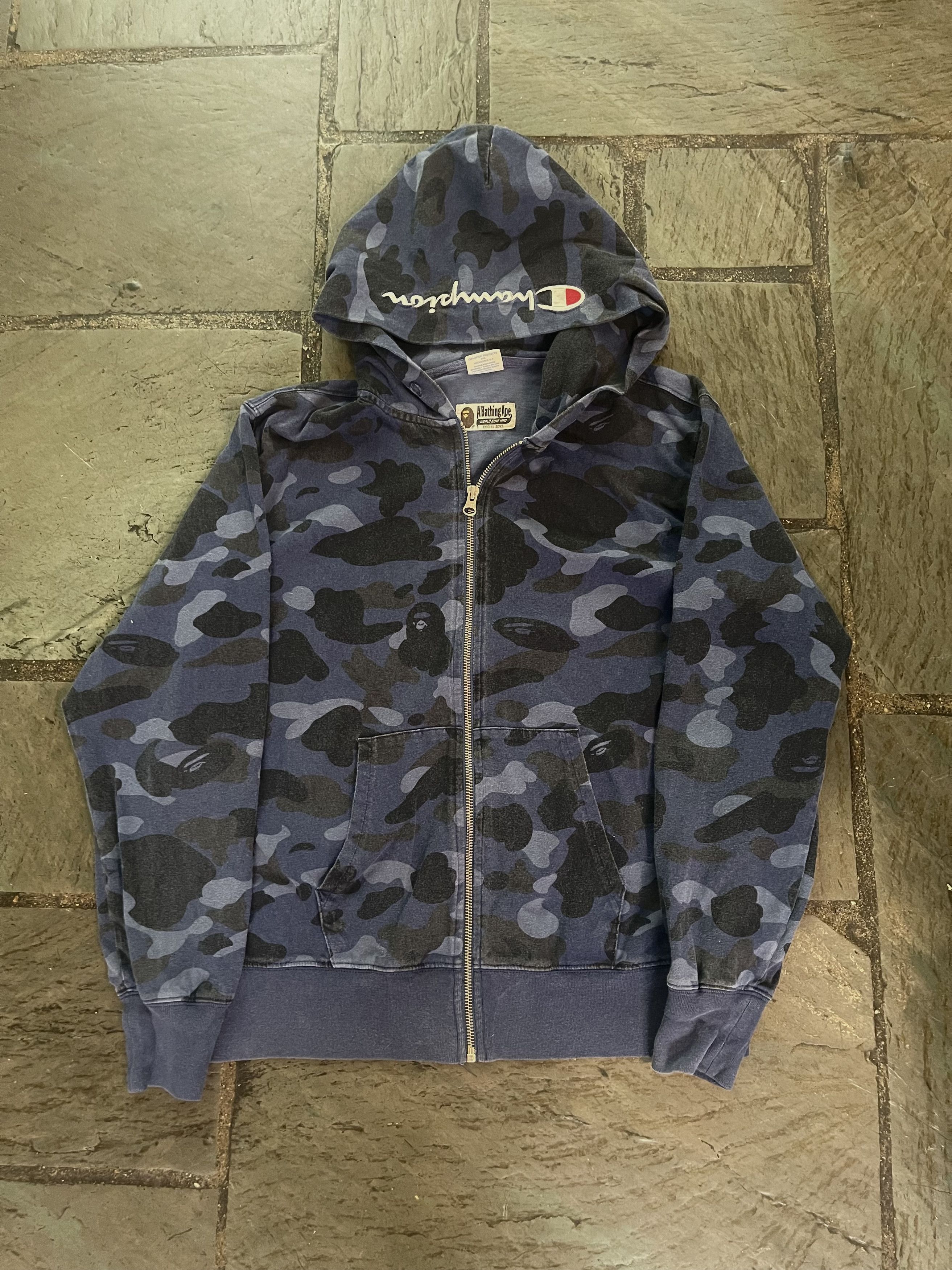 Bape Champion BAPE x CHAMPION COLOR CAMO ZIP HOODIE 2017 Grailed