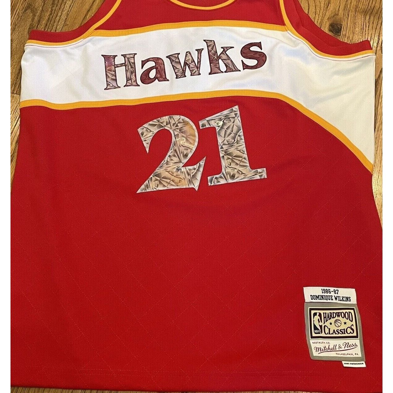 Maillot NBA Atlanta Hawks Dominique Wilkins 86-87 - Mitchell & Ness Authentic Taille 2XL