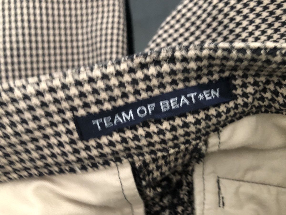 Vintage Team Of Beat*en Made in Japan Houndstooth Khaki Trouser Pant Size US 30 / EU 46 - 22 Thumbnail