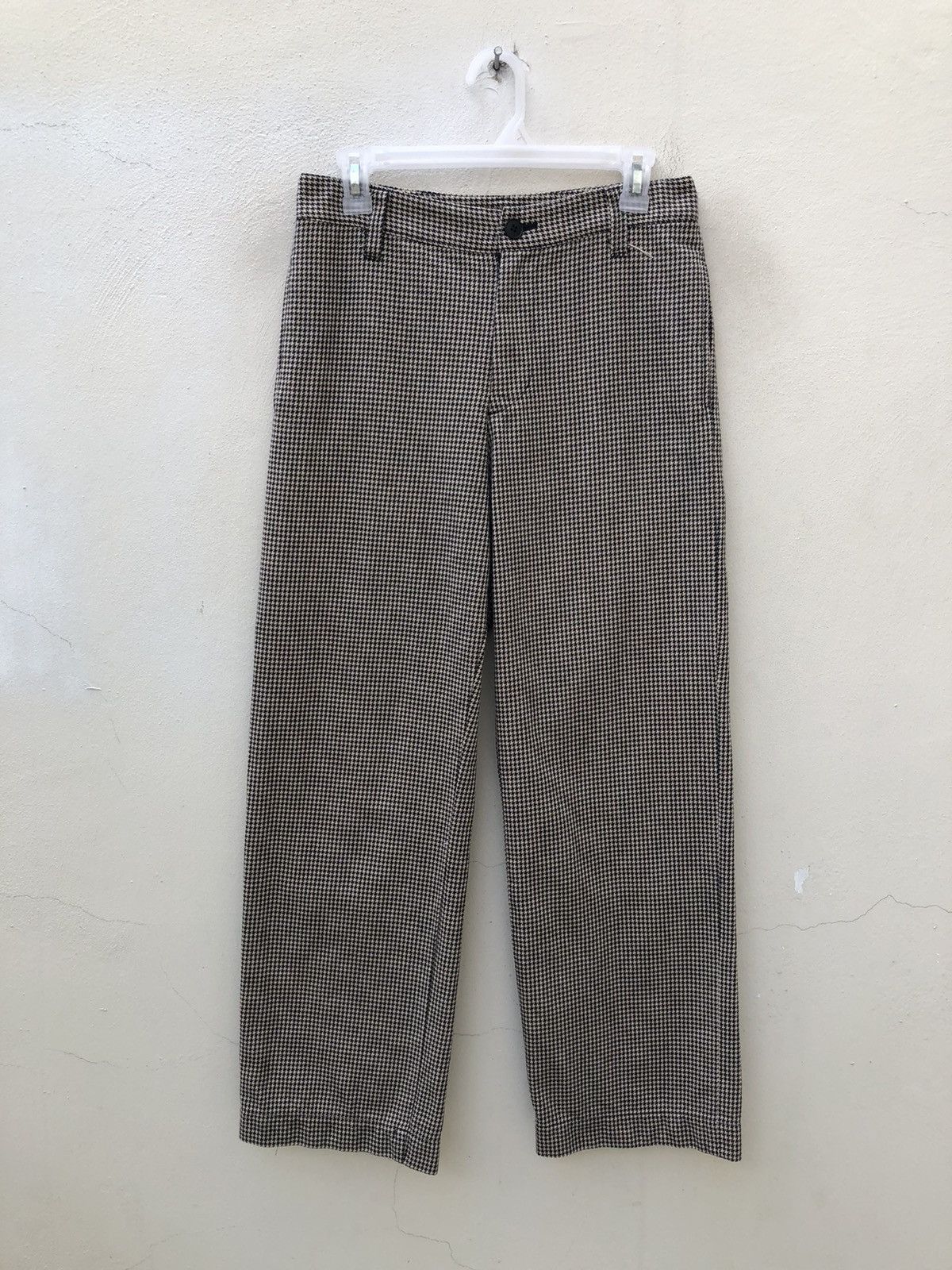 Vintage Team Of Beat*en Made in Japan Houndstooth Khaki Trouser Pant Size US 30 / EU 46 - 5 Thumbnail