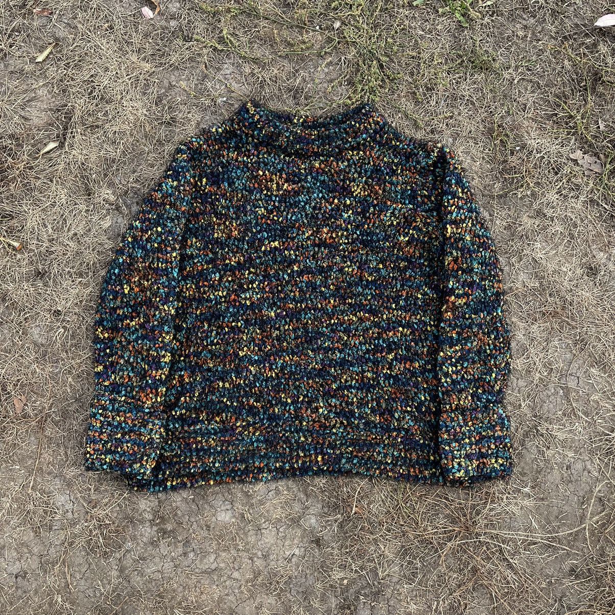 Vintage Y2K Mohair Speckled Knit Sweater Grunge Oversized M
