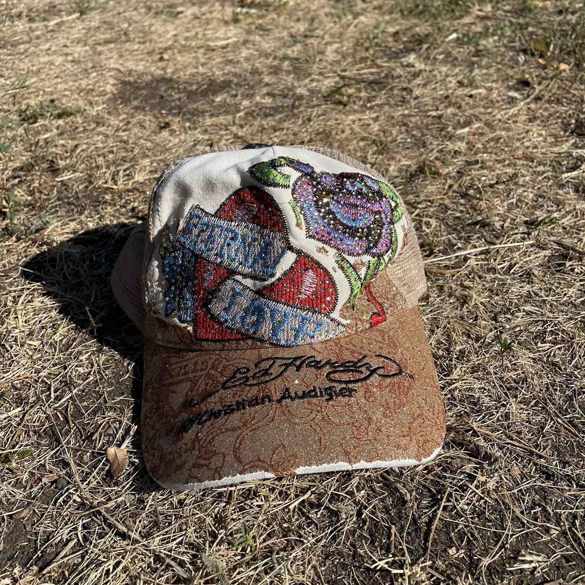 Vintage Vintage Y2K Ed Hardy Christian Audigier Trucker Hat Faded OS Size ONE SIZE - 1 Thumbnail