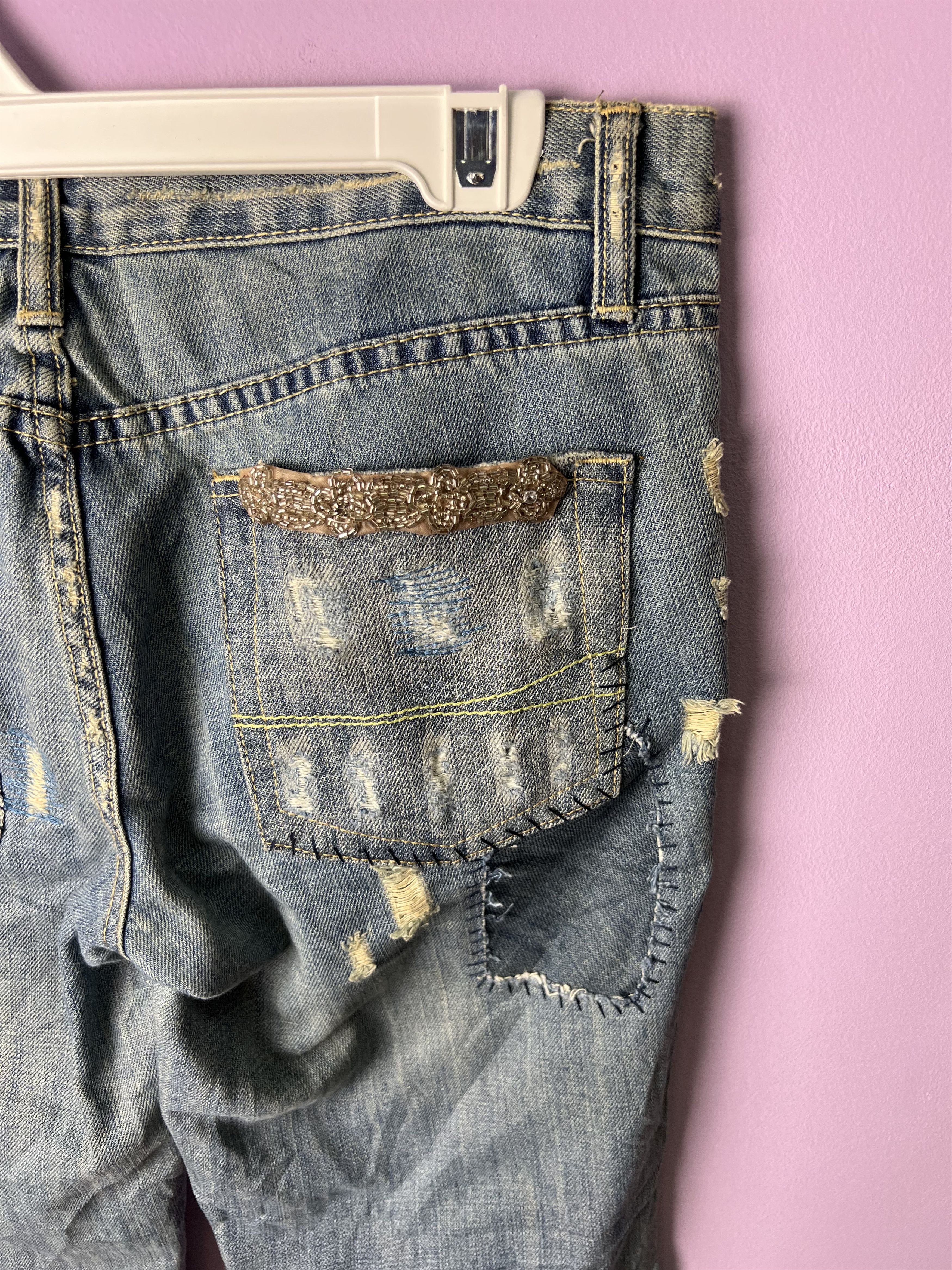 Japanese Brand 🔥Japanese Brand Patchwork Distressed Denim Size 32" / US 10 / IT 46 - 14 Thumbnail