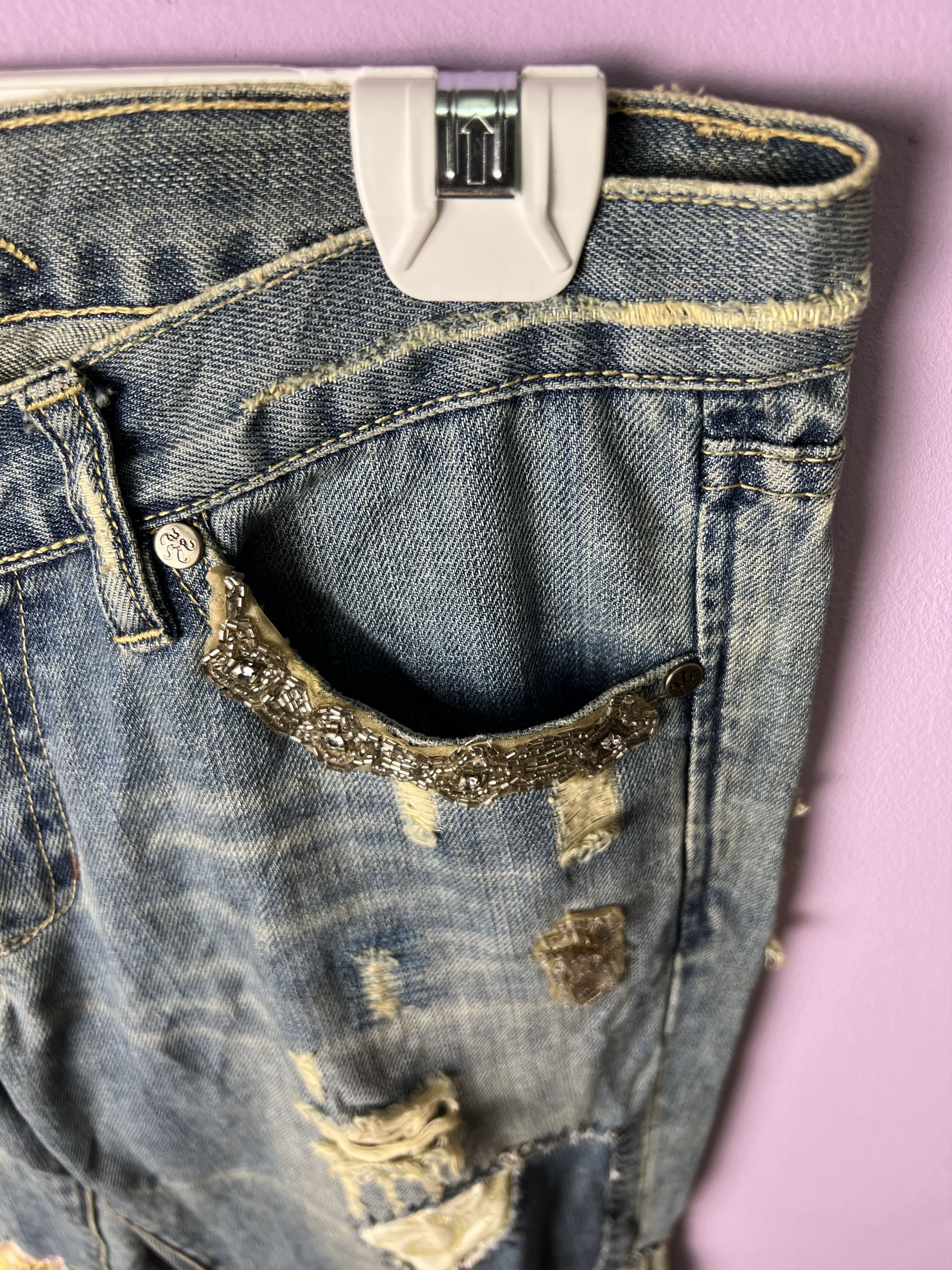 Japanese Brand 🔥Japanese Brand Patchwork Distressed Denim Size 32" / US 10 / IT 46 - 7 Thumbnail