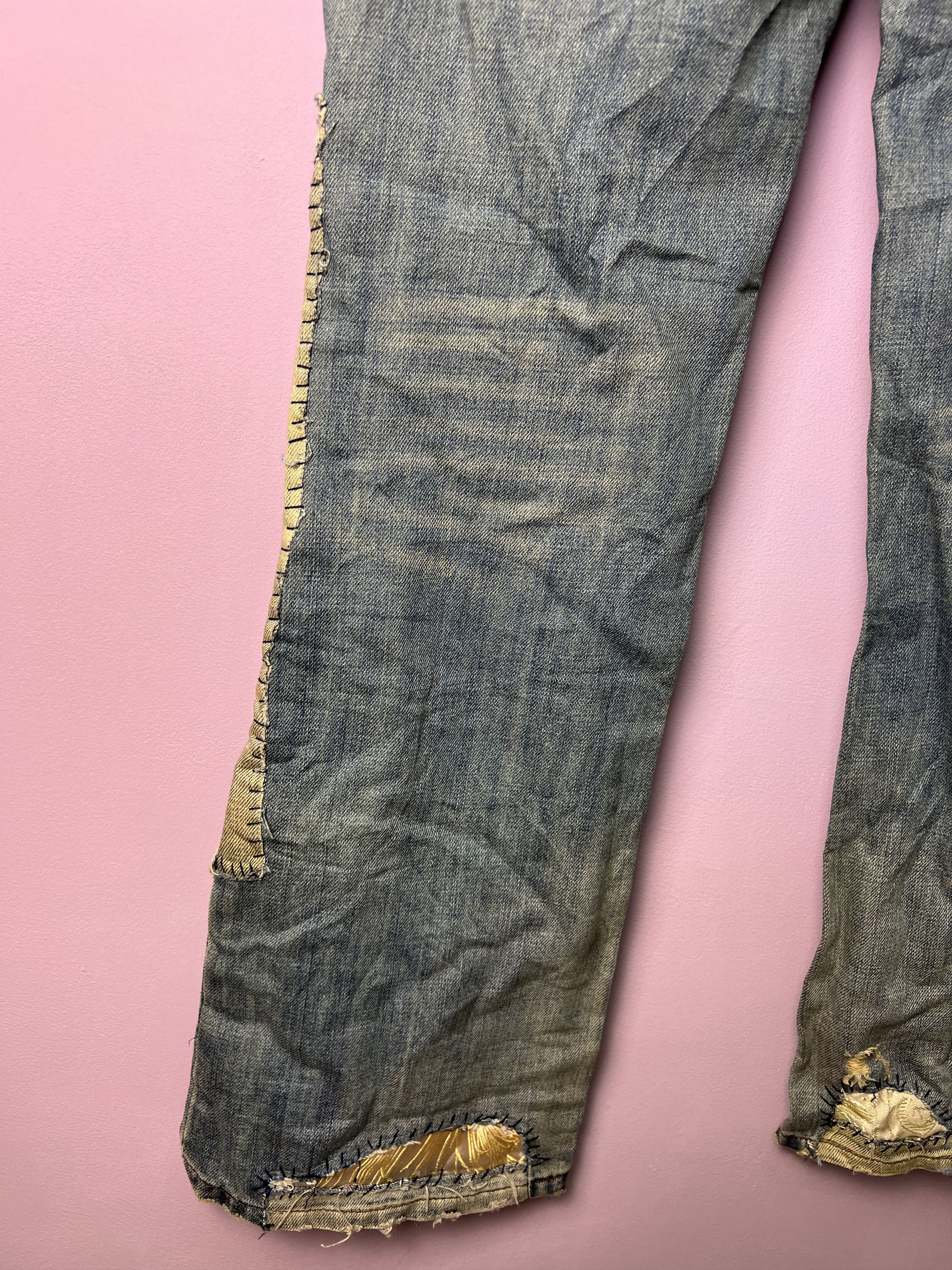 Japanese Brand 🔥Japanese Brand Patchwork Distressed Denim Size 32" / US 10 / IT 46 - 17 Thumbnail