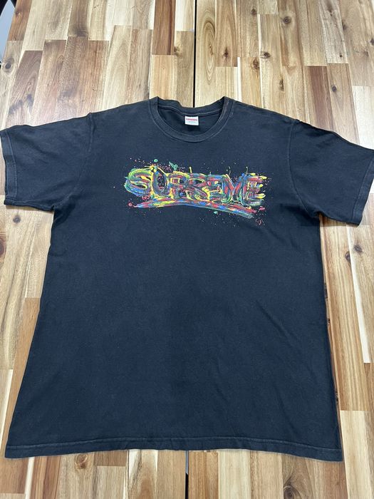 Paint logo tee discount supreme