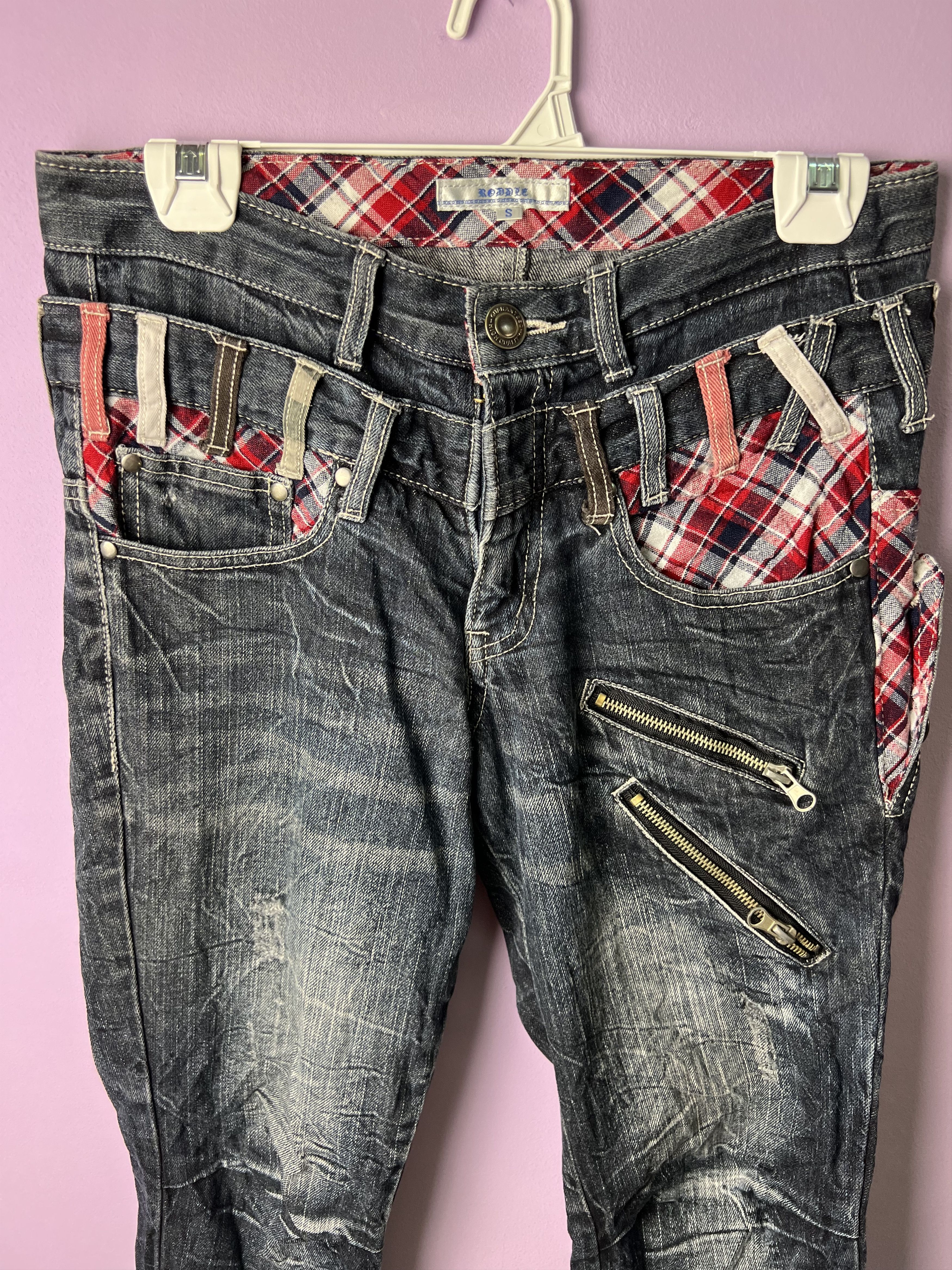 If Six Was Nine 🔥Roddle Double Waist Bondage Distressed Denim Size US 31 - 4 Thumbnail
