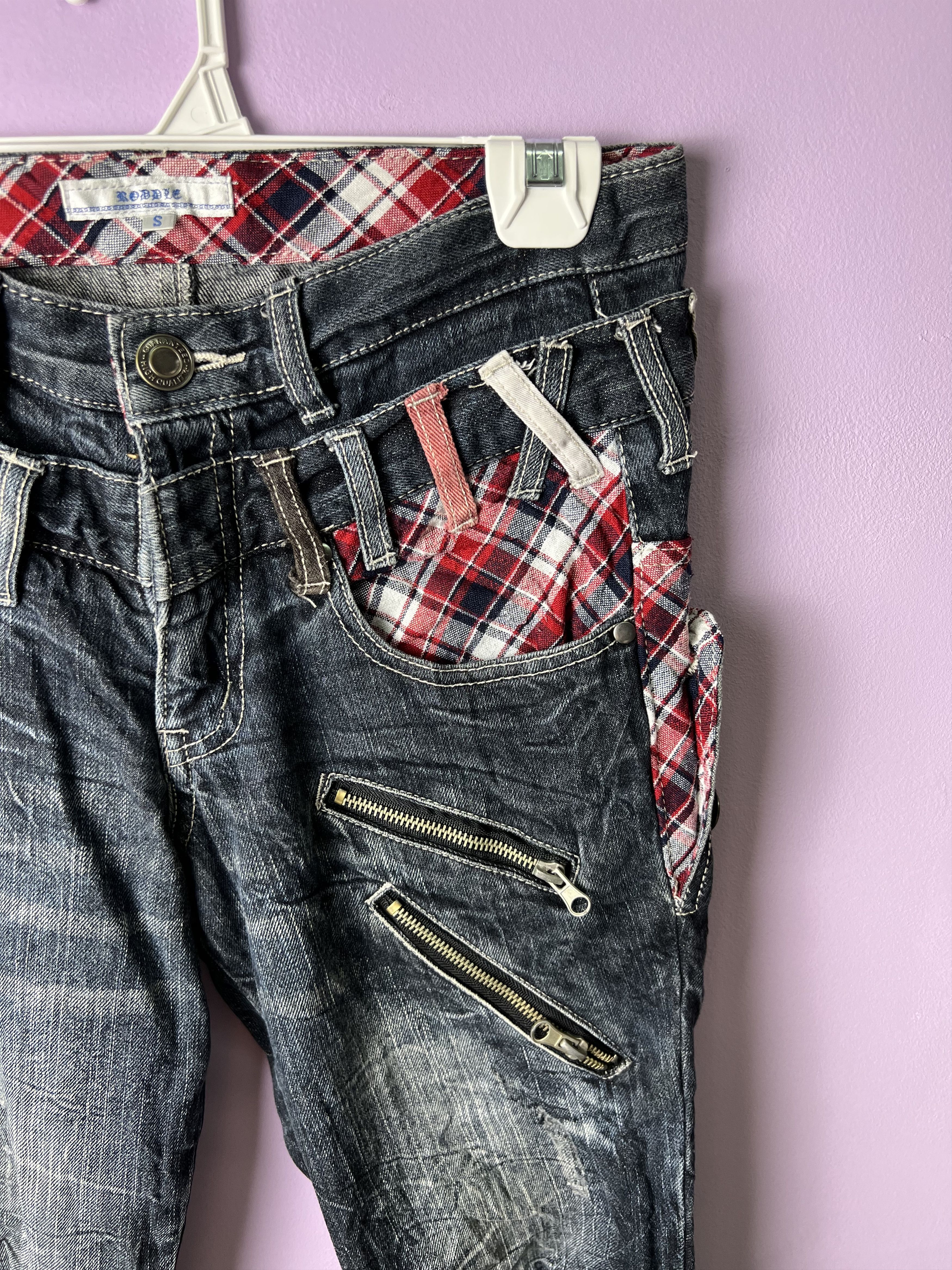 If Six Was Nine 🔥Roddle Double Waist Bondage Distressed Denim Size US 31 - 6 Thumbnail