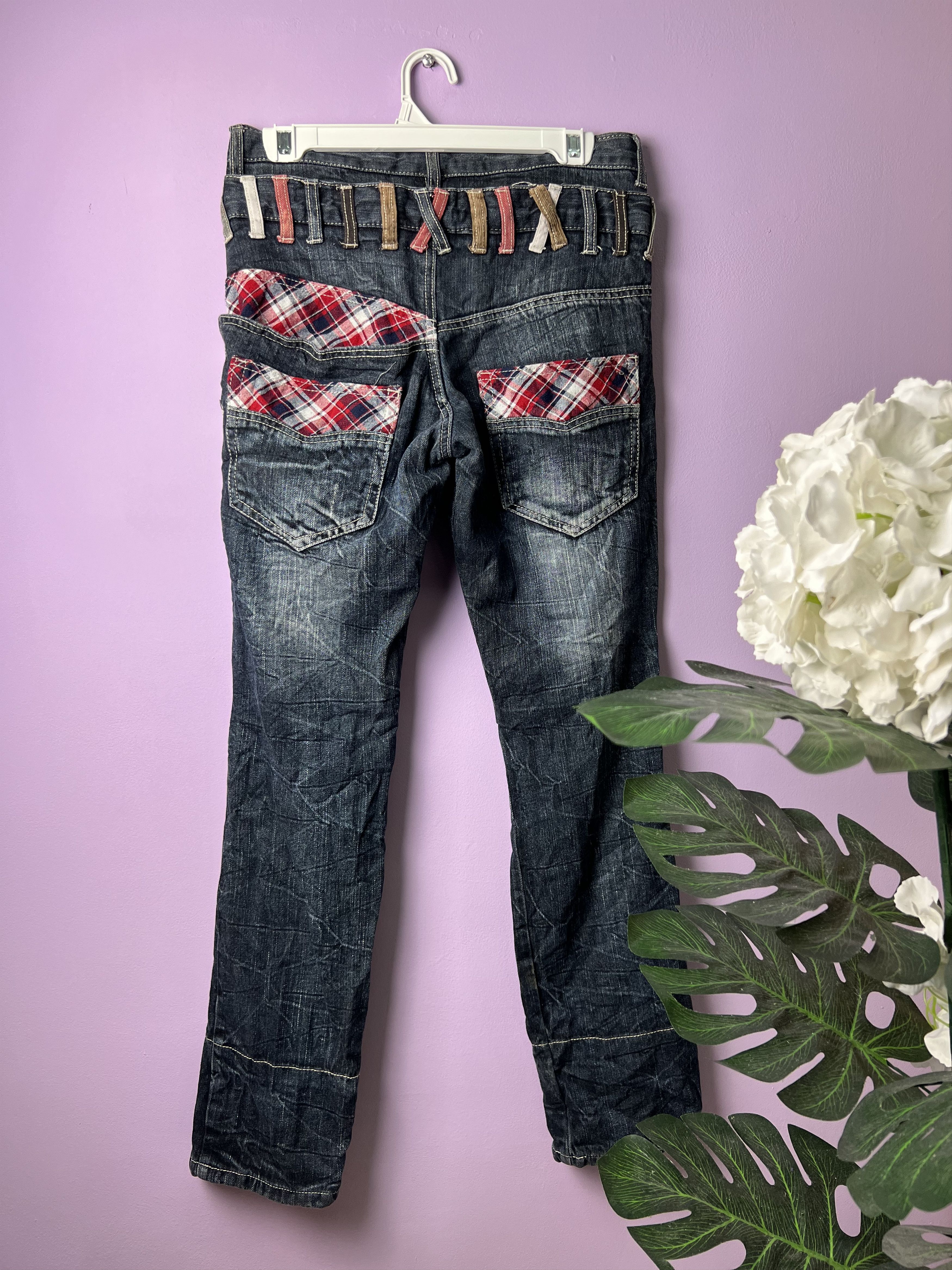 If Six Was Nine 🔥Roddle Double Waist Bondage Distressed Denim Size US 31 - 3 Thumbnail