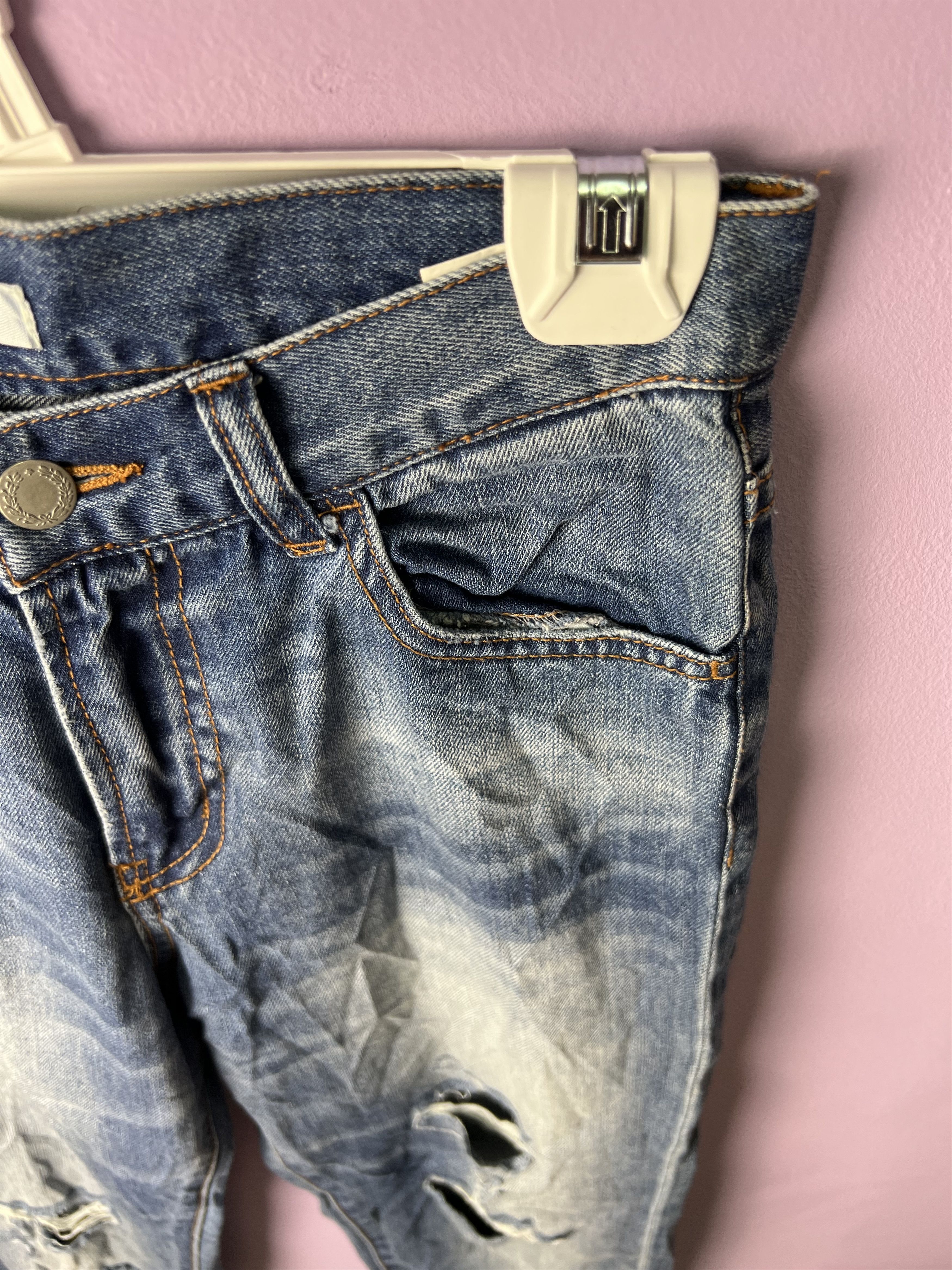 Japanese Brand 🔥Cropped Back Number Distressed Denim Size US 28 / EU 44 - 6 Thumbnail