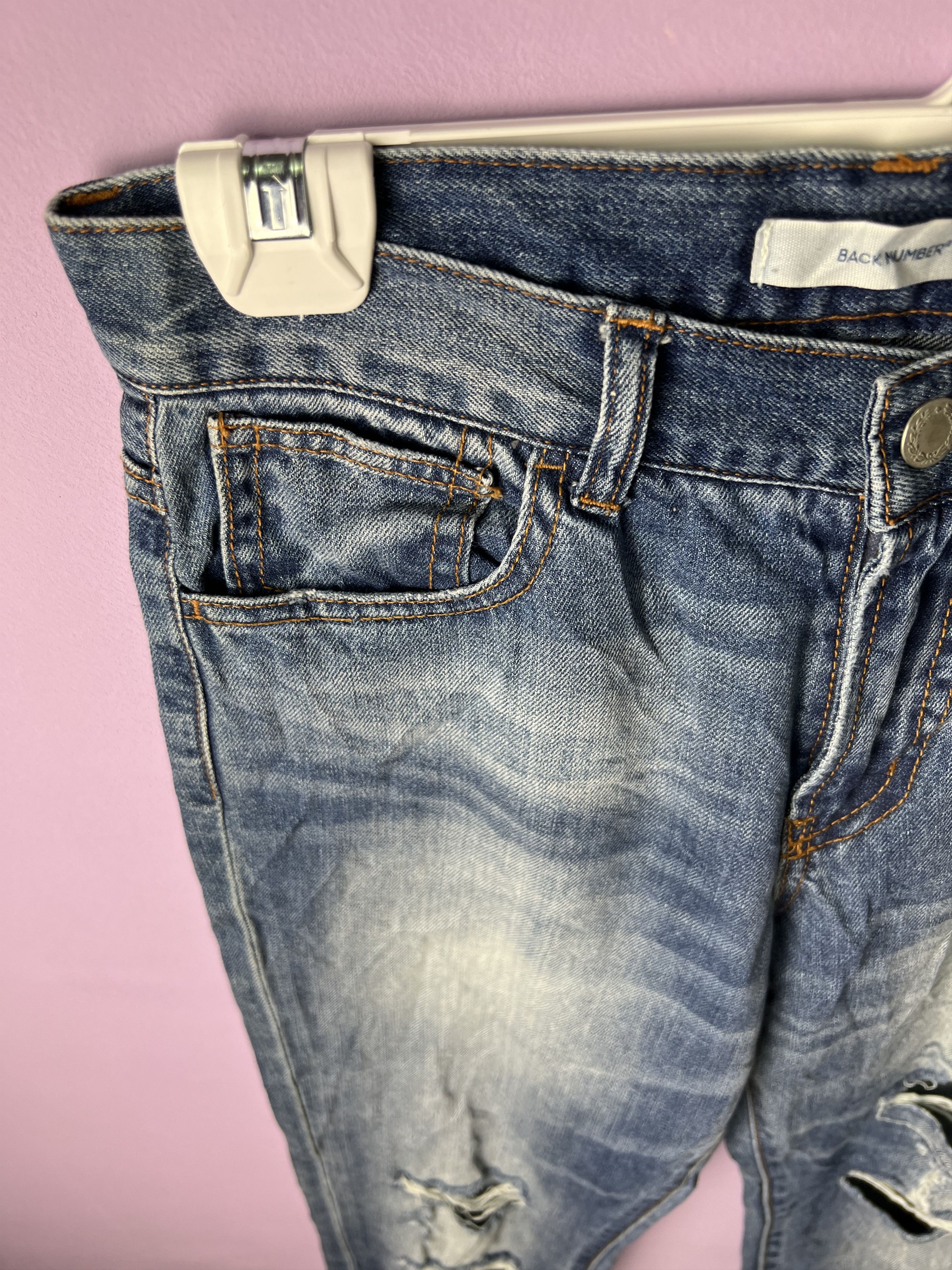 Japanese Brand 🔥Cropped Back Number Distressed Denim Size US 28 / EU 44 - 8 Thumbnail