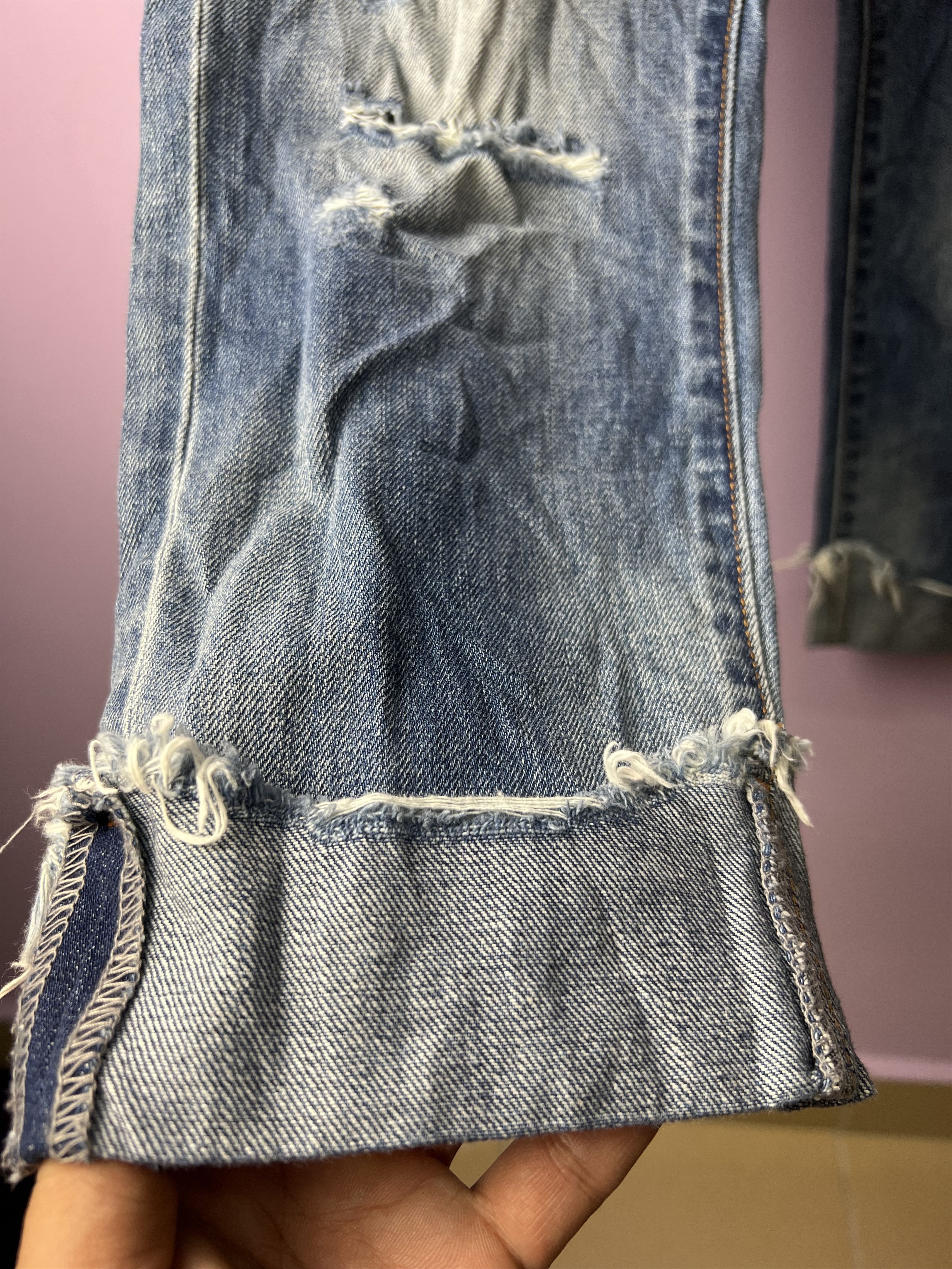 Japanese Brand 🔥Cropped Back Number Distressed Denim Size US 28 / EU 44 - 13 Thumbnail