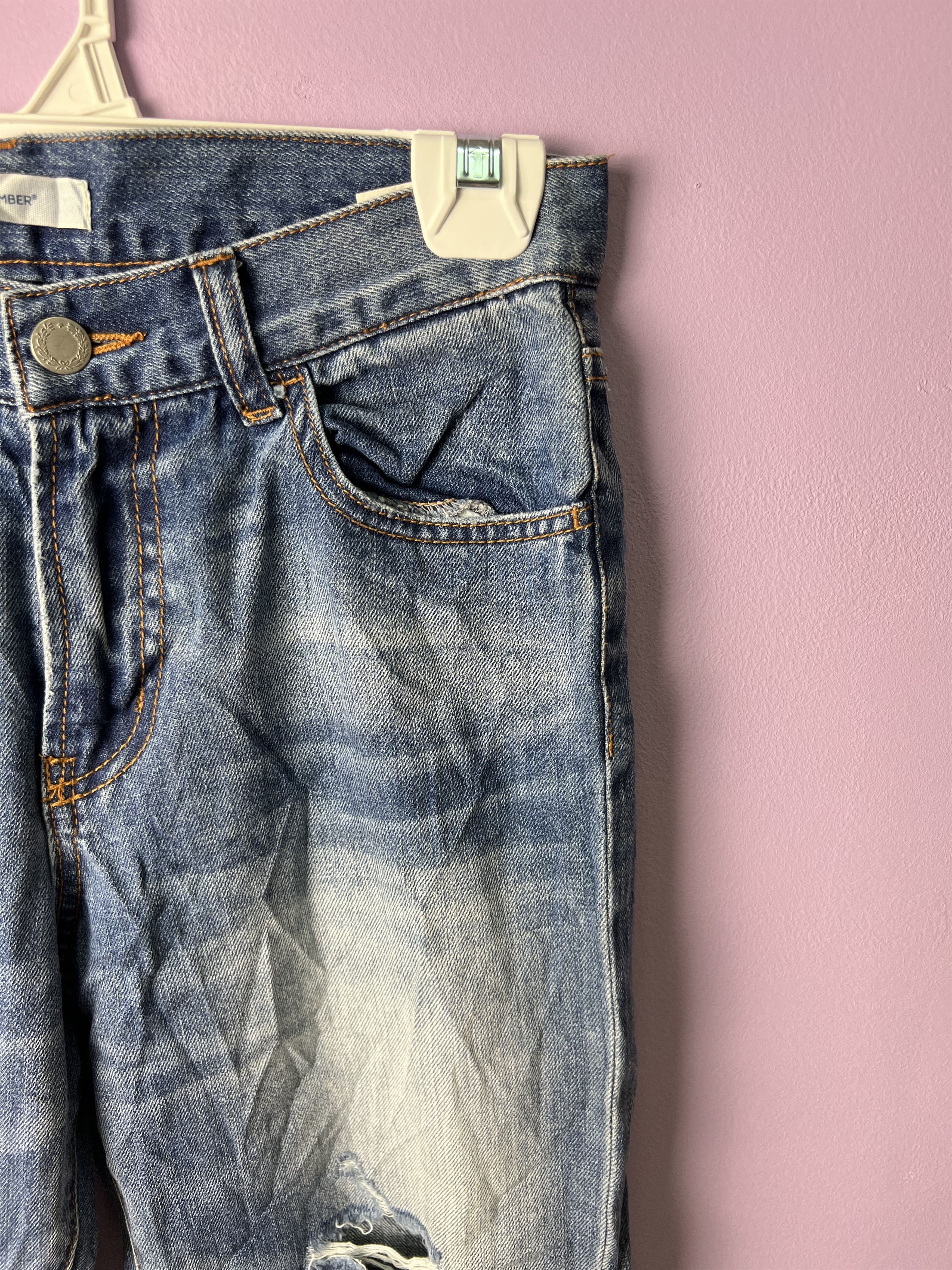 Japanese Brand 🔥Cropped Back Number Distressed Denim Size US 28 / EU 44 - 7 Thumbnail