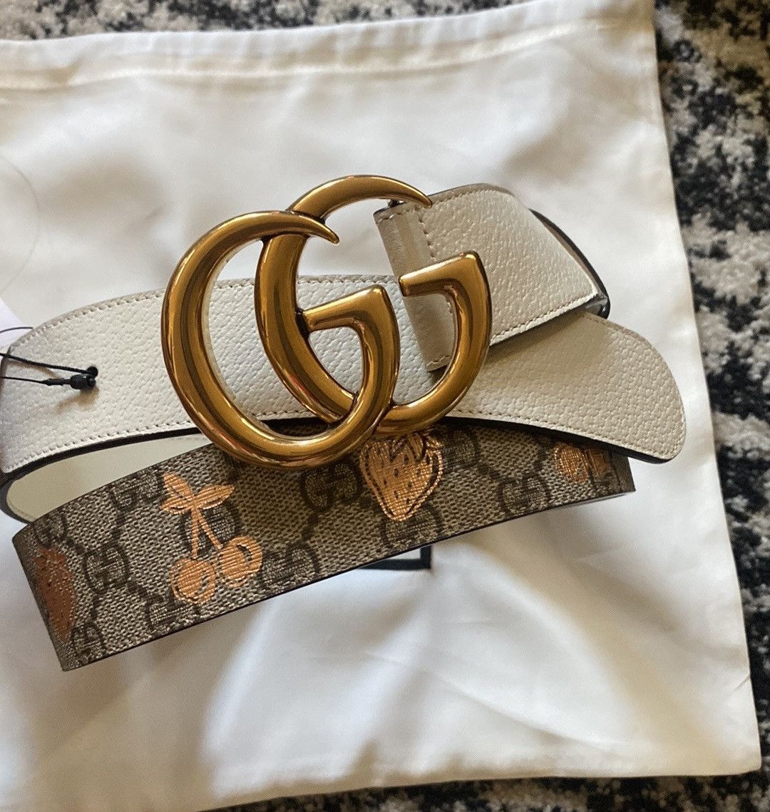 Gucci GG 40 Strawberry and Cherry Belt size 95