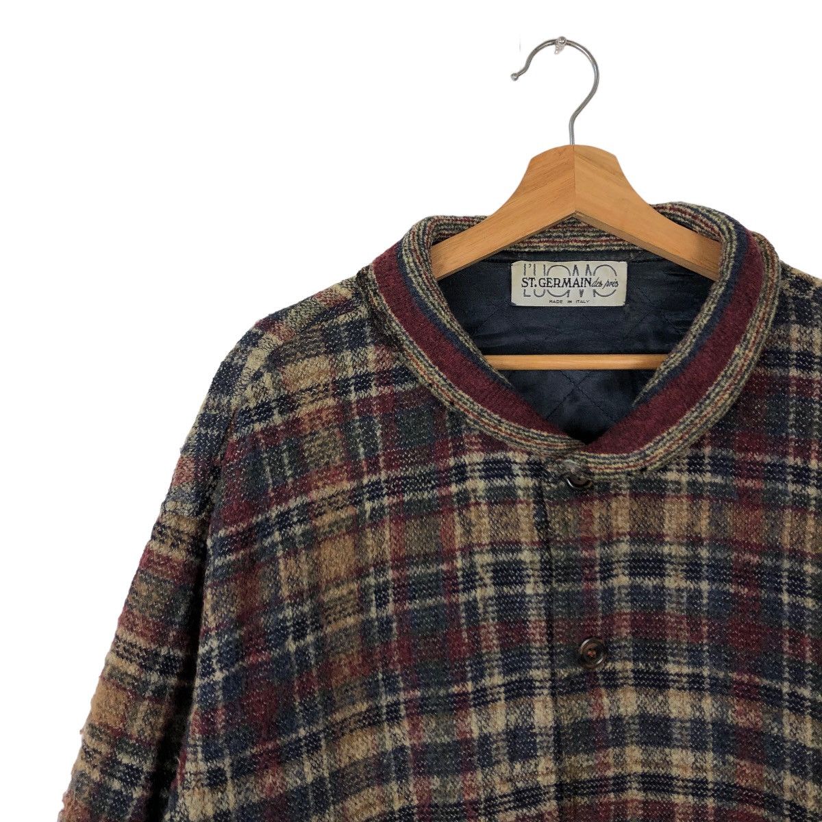Flannel VINTAGE FLANNEL WOOL JACKET ST.GERMAIN DES PRES MADE ITALY Size US M / EU 48-50 / 2 - 6 Thumbnail