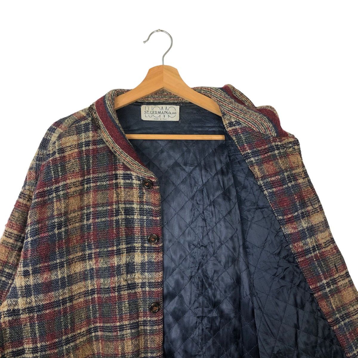 Flannel VINTAGE FLANNEL WOOL JACKET ST.GERMAIN DES PRES MADE ITALY Size US M / EU 48-50 / 2 - 9 Thumbnail