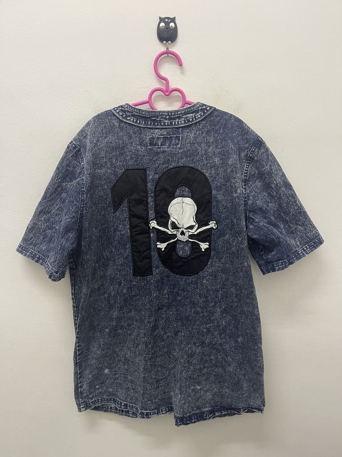 image of Vintage Retro Distrikt Japan Mr Skulls 10 Acid Wash in Blue, Men's (Size Large)
