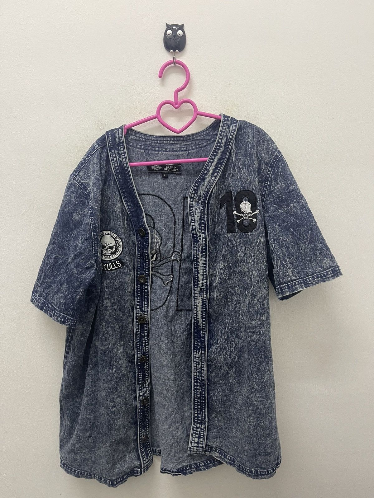 Japanese Brand Rare Vintage RETRO DISTRIKT Japan Mr Skulls 10 Acid Wash Size US L / EU 52-54 / 3 - 4 Thumbnail