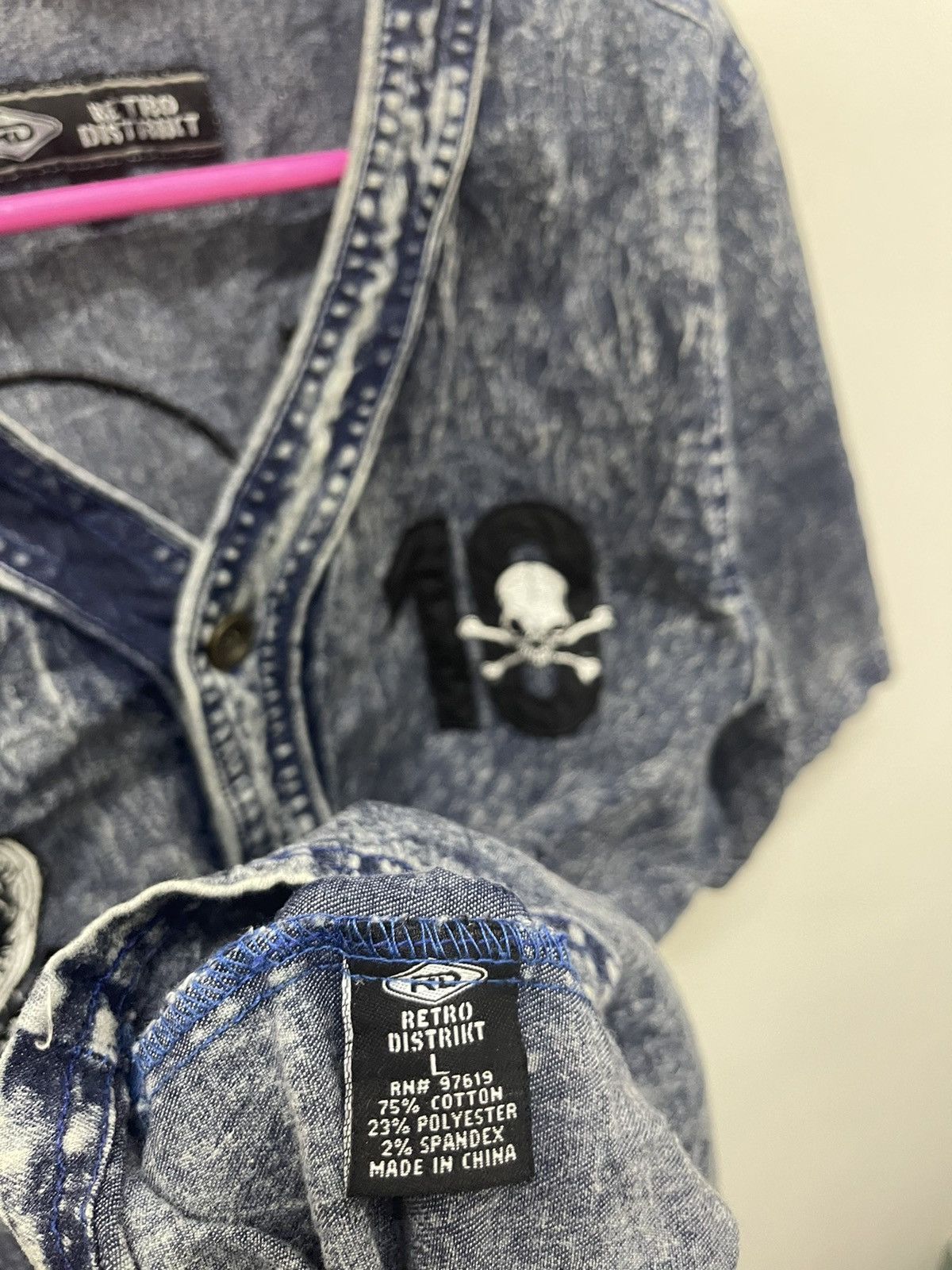 Japanese Brand Rare Vintage RETRO DISTRIKT Japan Mr Skulls 10 Acid Wash Size US L / EU 52-54 / 3 - 6 Thumbnail