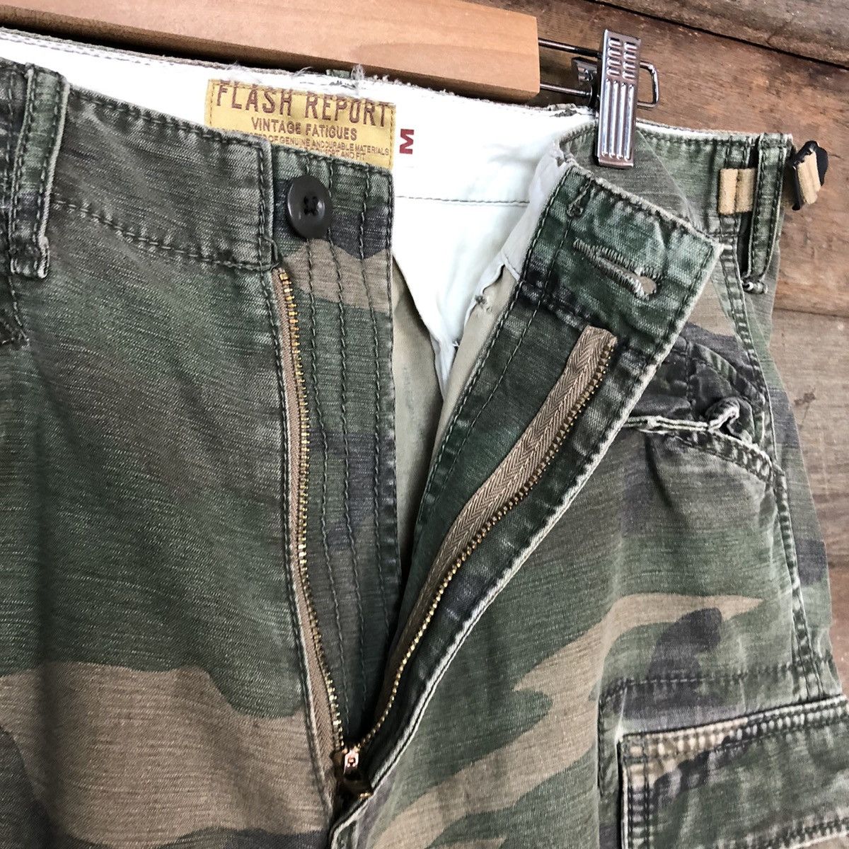 Japanese Brand Flash Report Green Army Multipocket Cargo Pants #3873DL Size US 31 - 8 Thumbnail