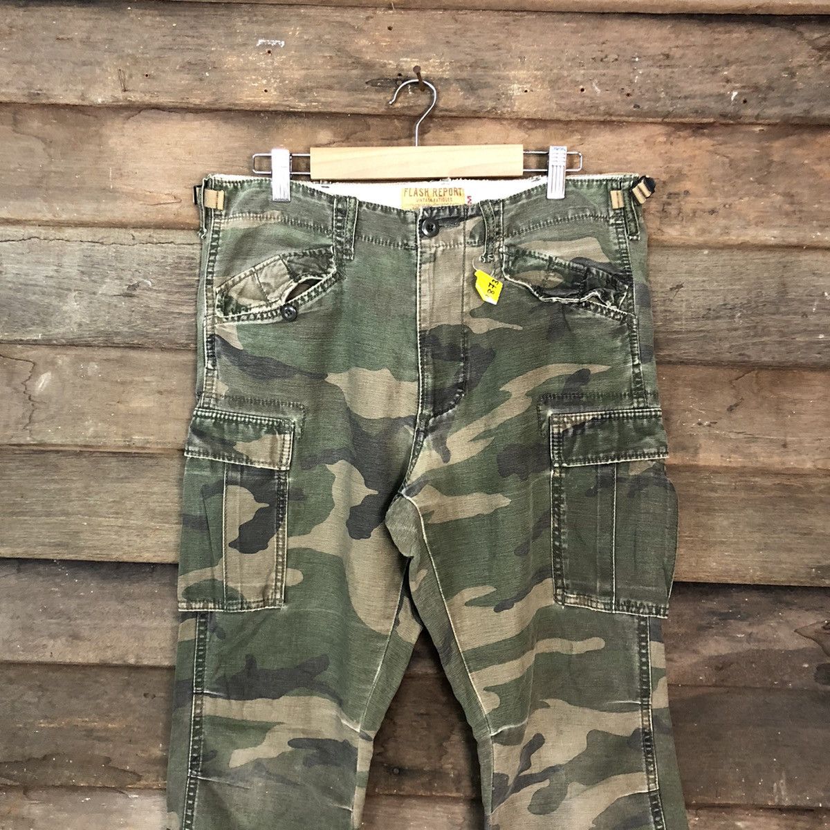 Japanese Brand Flash Report Green Army Multipocket Cargo Pants #3873DL Size US 31 - 2 Thumbnail