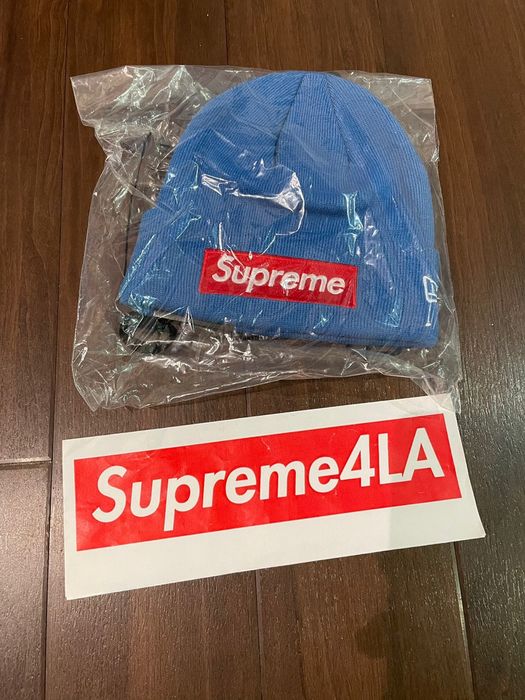 Supreme Supreme 22FW New Era Box Logo Beanie Blue in Hand | Grailed