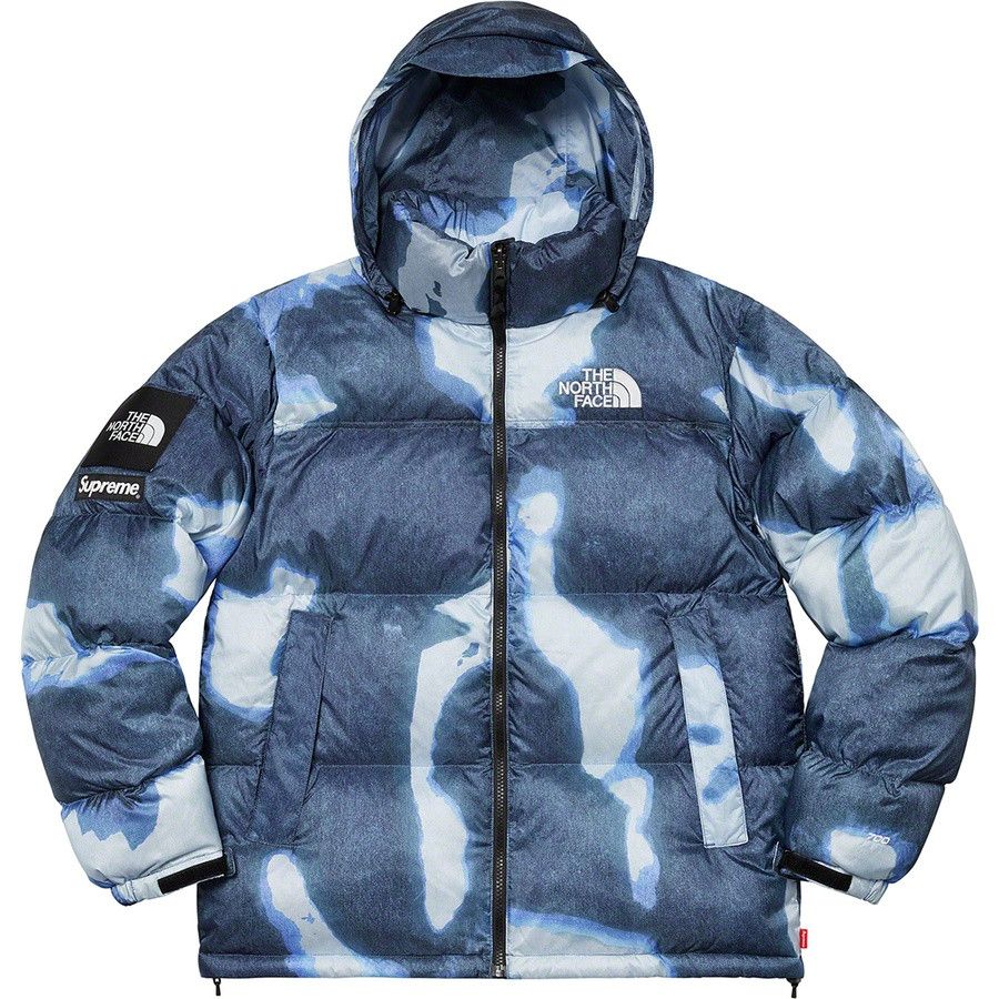 Supreme Supreme The North Face Bleached Denim Print Nuptse Jacket