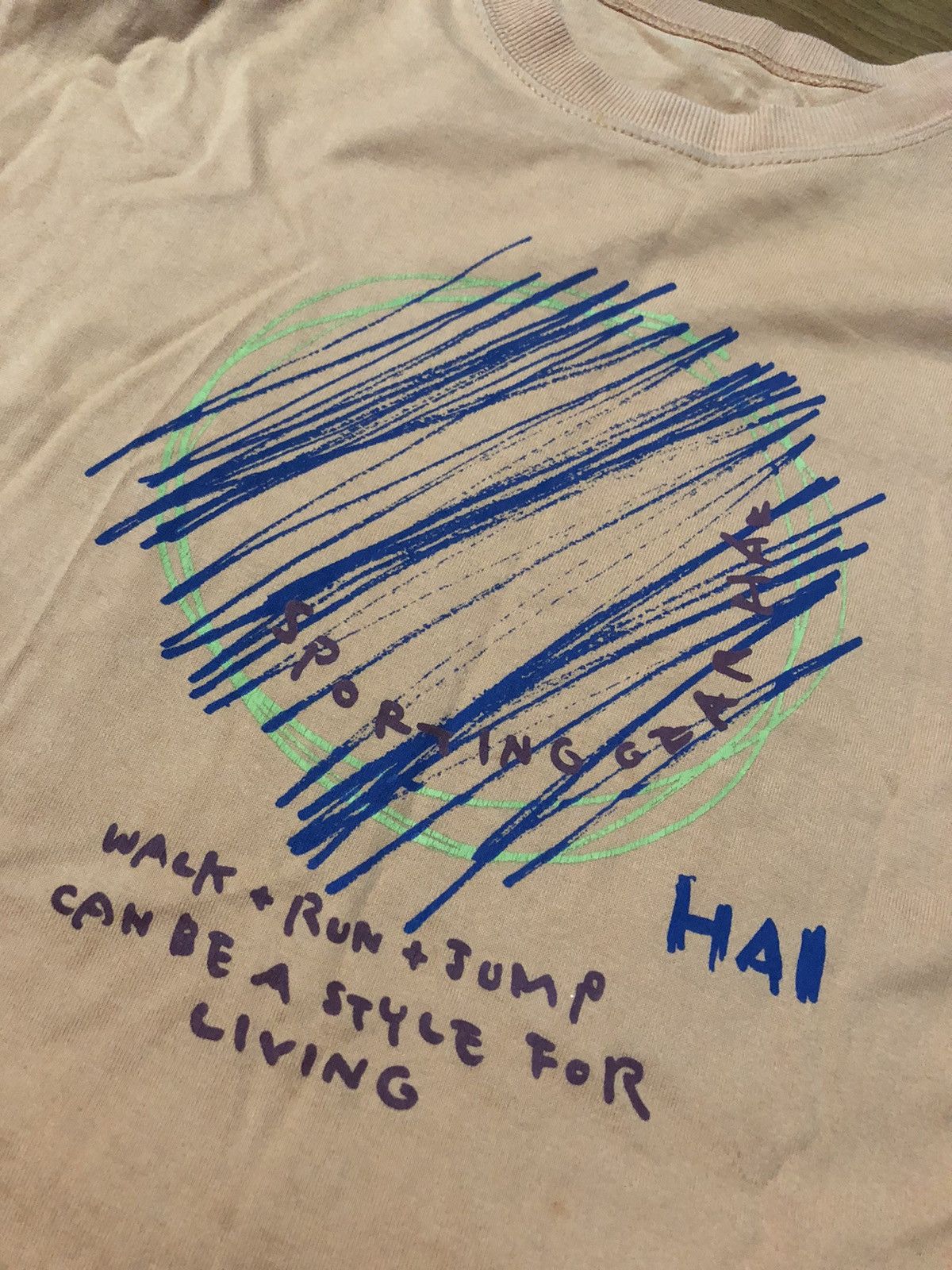 Hai Sporting Gear × Issey Miyake × Japanese Brand HAI Sporting Gear Spell Out Walk Run Jump Tees Size US M / EU 48-50 / 2 - 6 Thumbnail