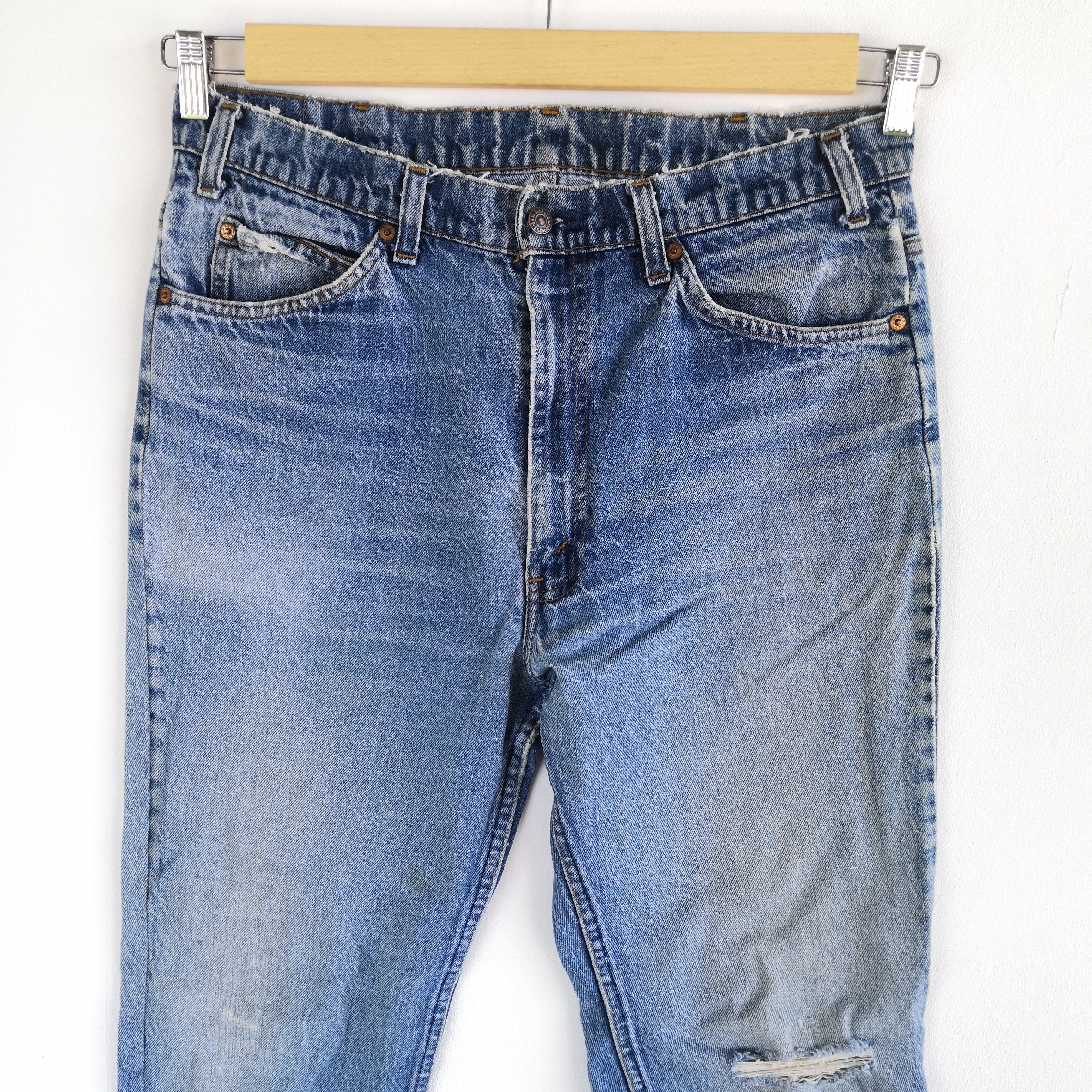 Levi's Levis 517 Denim Distressed Levi's Orange Tab Flare Jeans Size US 34 / EU 50 - 4 Thumbnail
