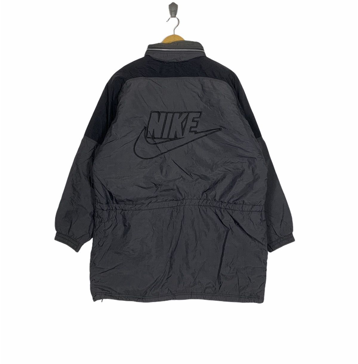 image of Archival Clothing x Nike Vintage Nike Jacket Winter Jacket Medium Size Big Logo in Grey, Men's