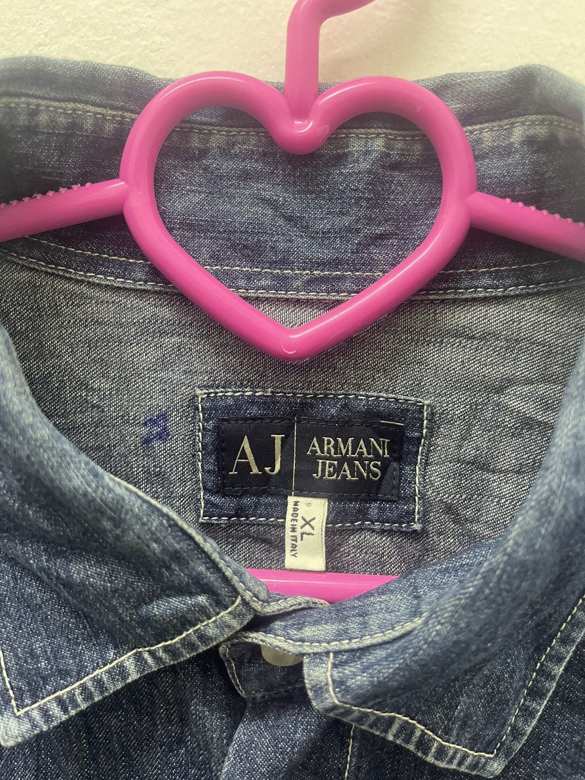 Armani Rare Vintage ARMANI JEANS AJ Indigo Denim Jeans Shirt Size US XL / EU 56 / 4 - 5 Thumbnail