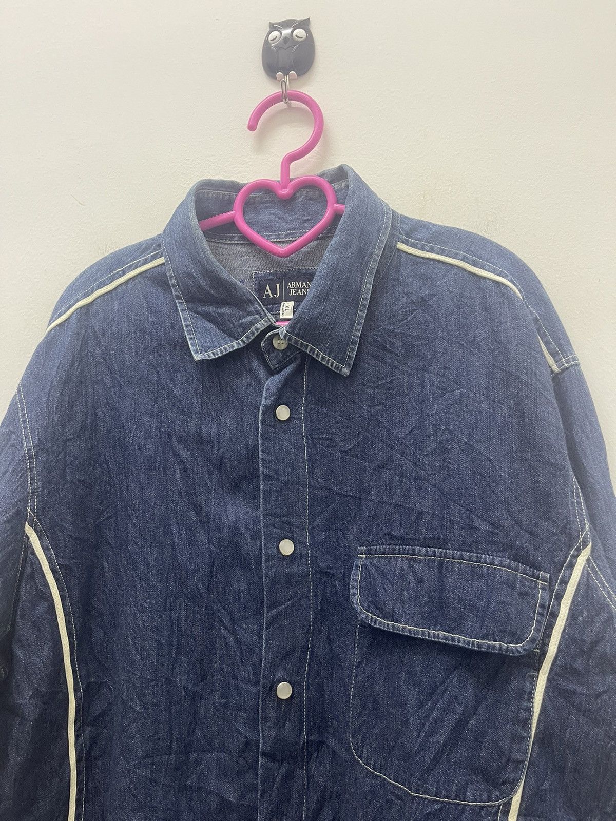 Armani Rare Vintage ARMANI JEANS AJ Indigo Denim Jeans Shirt Size US XL / EU 56 / 4 - 2 Thumbnail