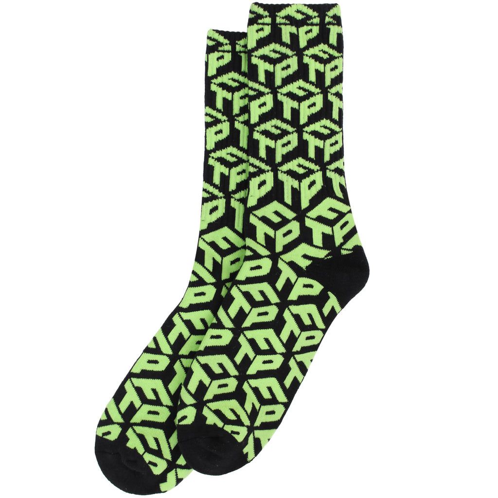 Fuck The Population FTP DIMENSION LOGO SOCKS (GREEN/BLACK) Size ONE SIZE - 3 Thumbnail