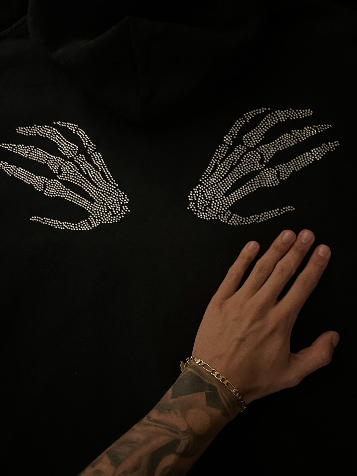 Other Rhinestones Skeleton Vintage Hoodie Size US L / EU 52-54 / 3 - 7 Thumbnail