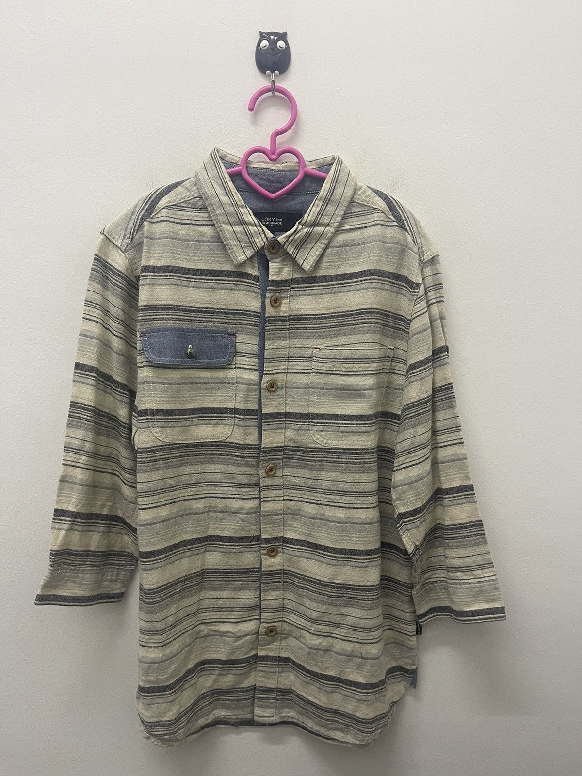 Japanese Brand Rare Vintage LOKY THE BLACKPAGE Striped Double Pockets Size US L / EU 52-54 / 3 - 1 Thumbnail