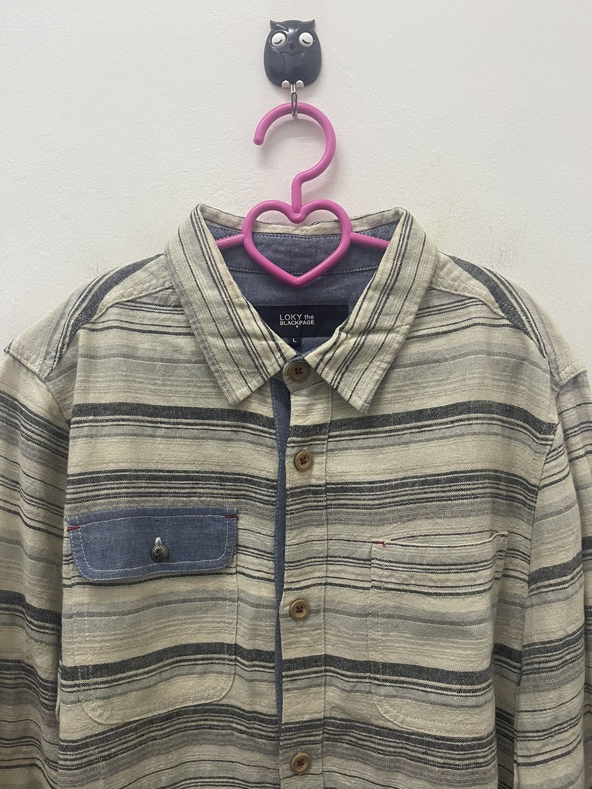 Japanese Brand Rare Vintage LOKY THE BLACKPAGE Striped Double Pockets Size US L / EU 52-54 / 3 - 3 Thumbnail