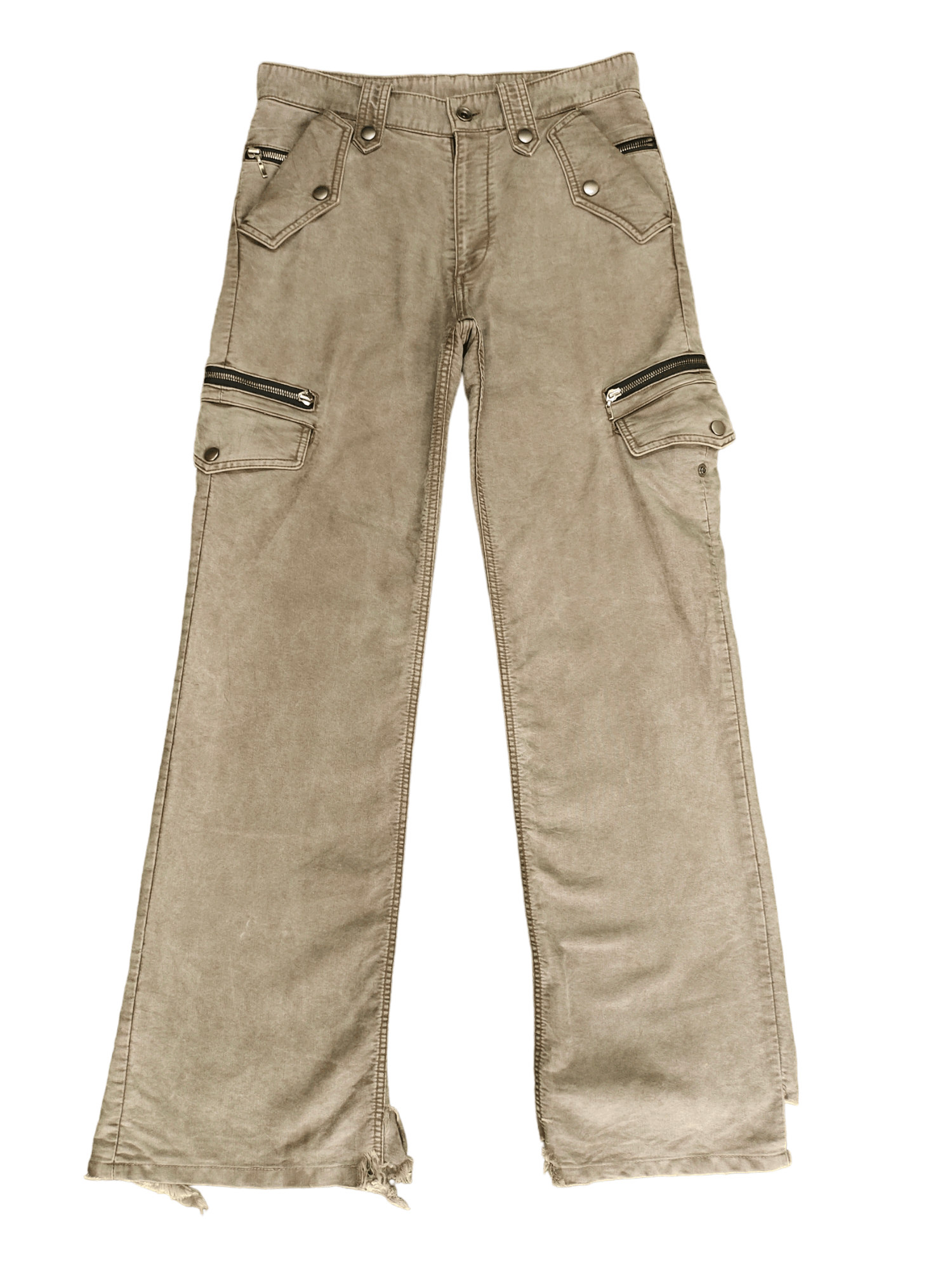 image of Hysteric Glamour x Shellac Flare Pants Shellac Waxed Distressed Hem Cargo Pant Boot Cut (Size 31)
