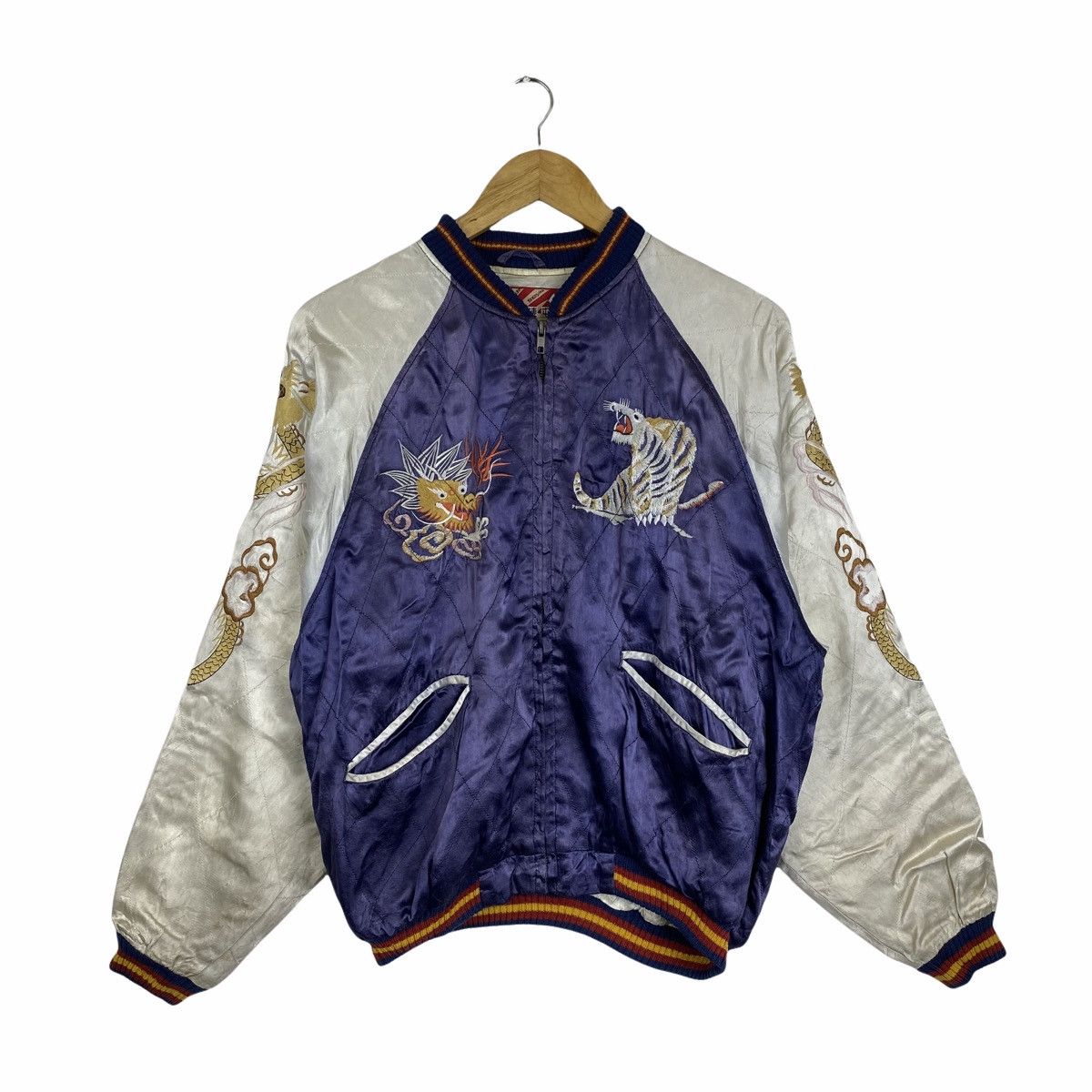 image of Sukajan Souvenir Jacket x Vintage Houston Sukajan Japan Japanese Traditional Jacket in Purple (Size