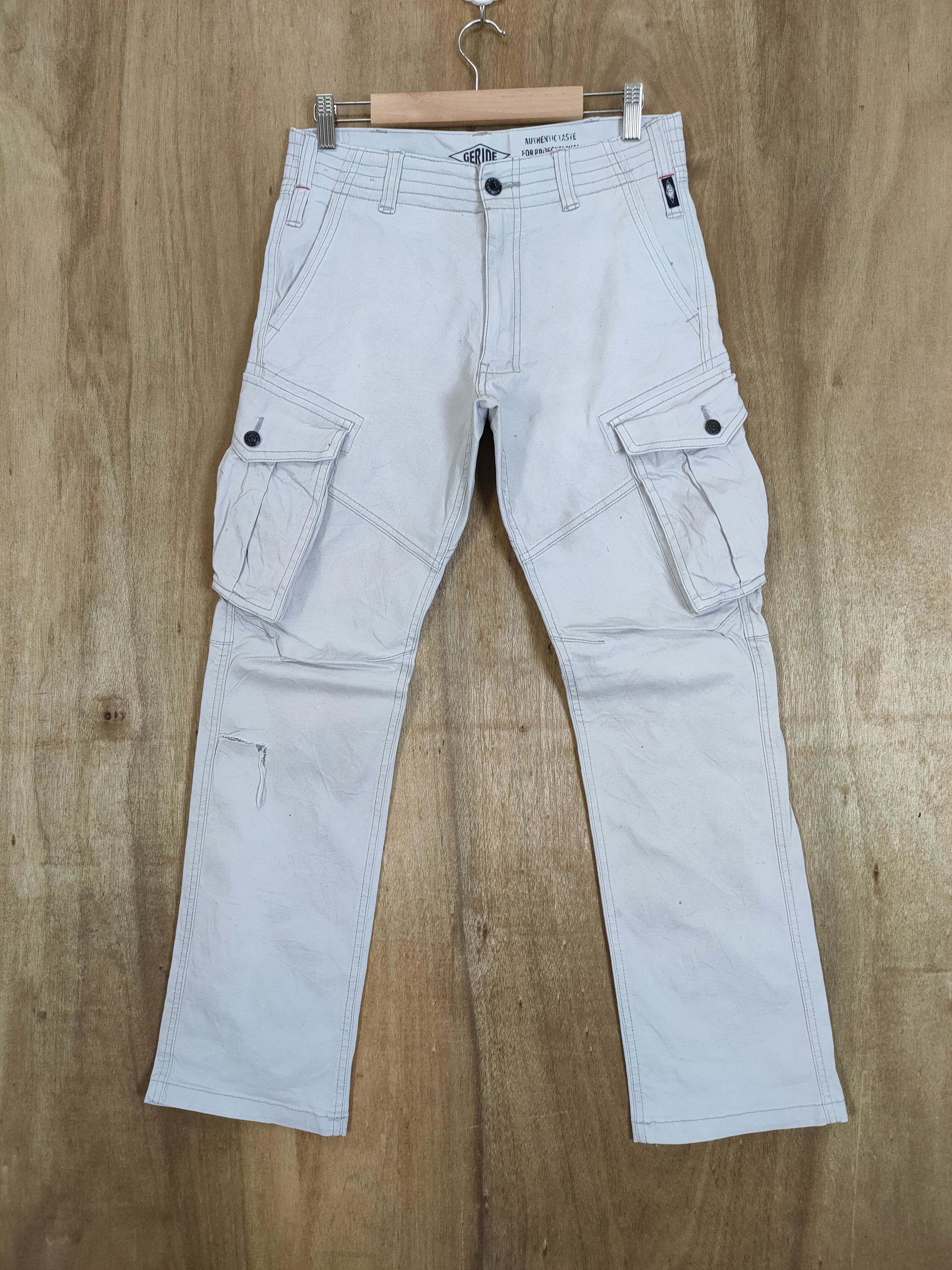 Japanese Brand × White's Boots VINTAGE GERIDE WHITE CARGO PANTS Size US 30 / EU 46 - 1 Thumbnail
