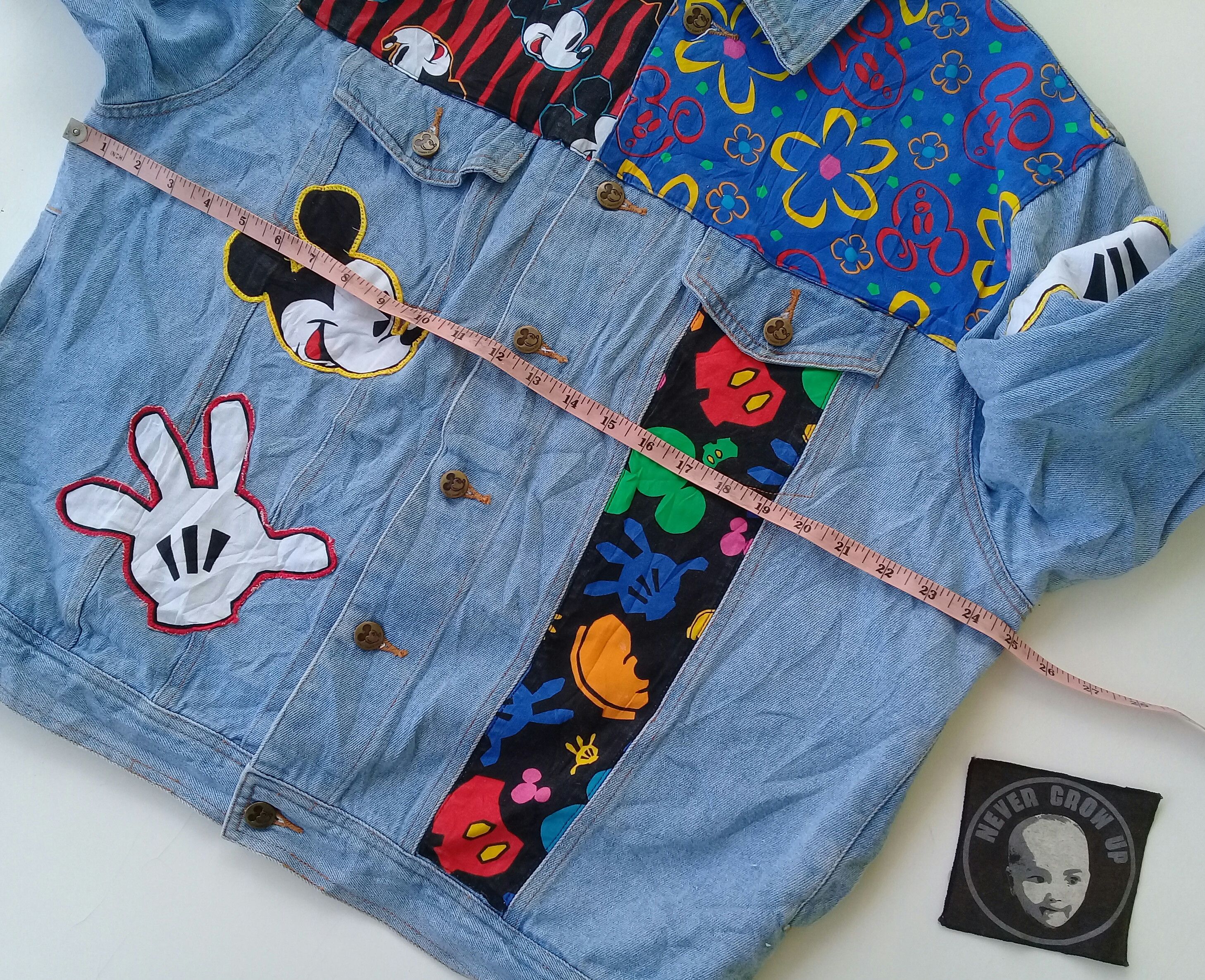 Mickey & Co. Vintage MICKEY & Co Patchwork Denim Jacket Size US L / EU 52-54 / 3 - 7 Thumbnail