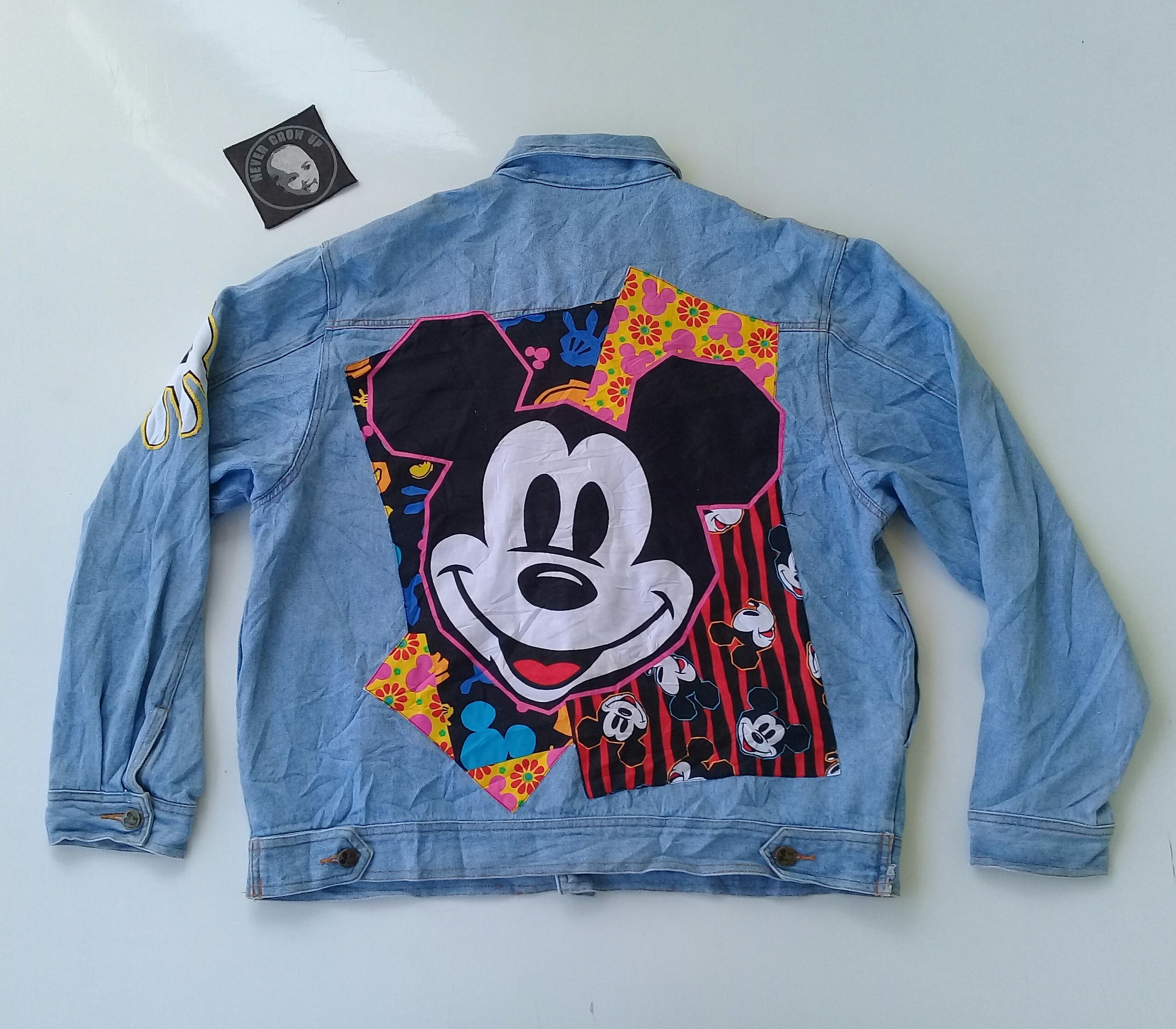 Mickey & Co. Vintage MICKEY & Co Patchwork Denim Jacket Size US L / EU 52-54 / 3 - 2 Thumbnail