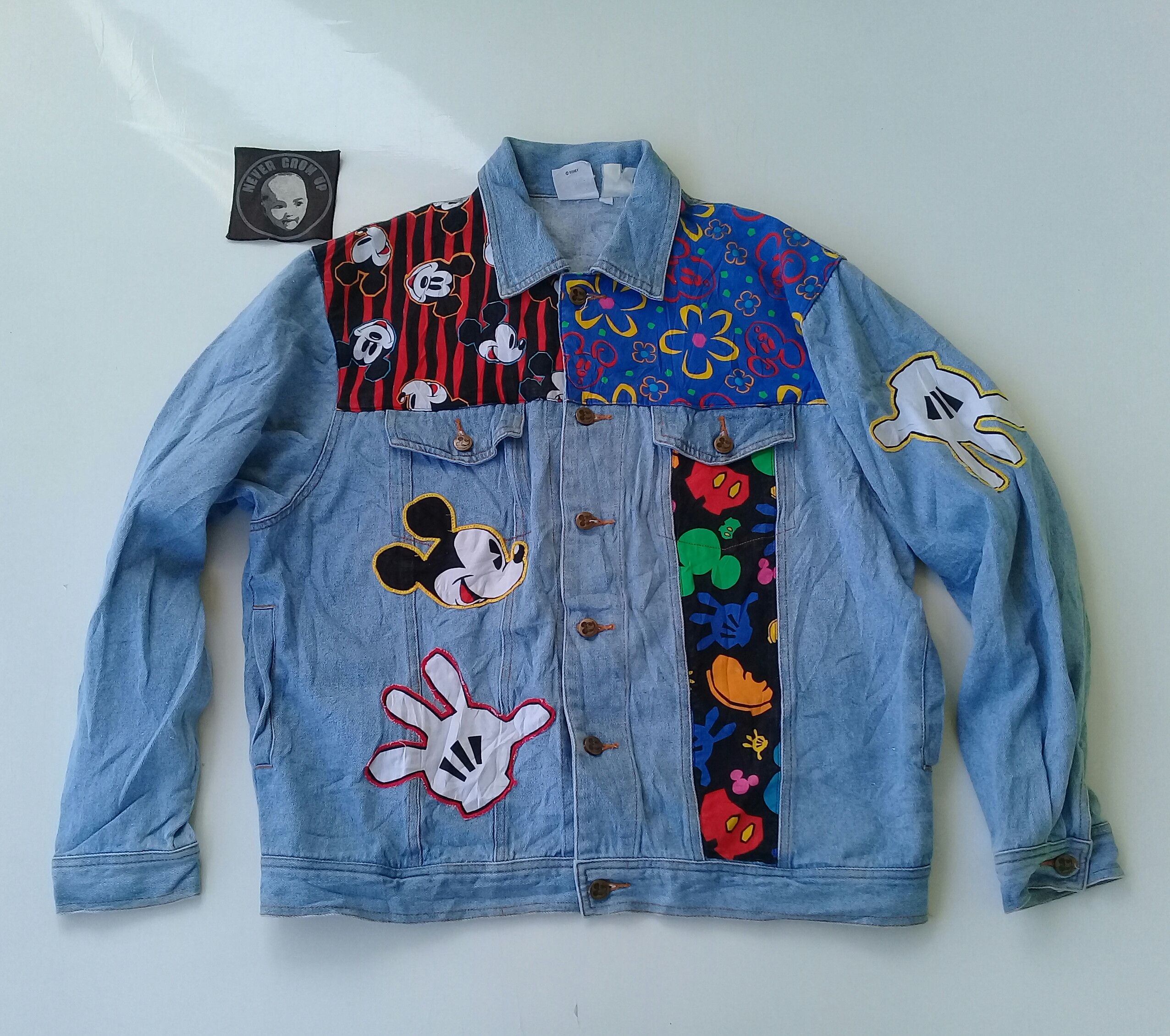 Mickey & Co. Vintage MICKEY & Co Patchwork Denim Jacket Size US L / EU 52-54 / 3 - 1 Thumbnail
