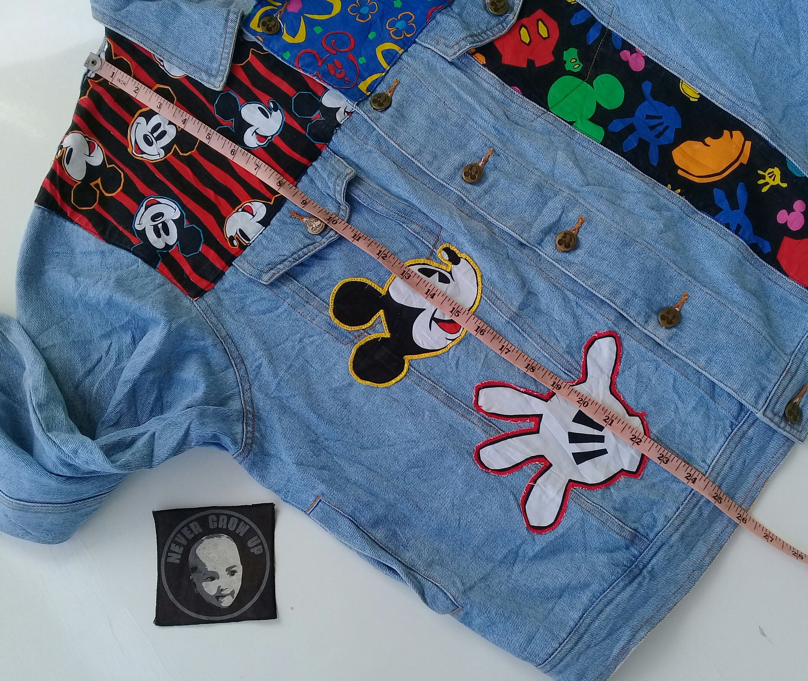 Mickey & Co. Vintage MICKEY & Co Patchwork Denim Jacket Size US L / EU 52-54 / 3 - 8 Thumbnail