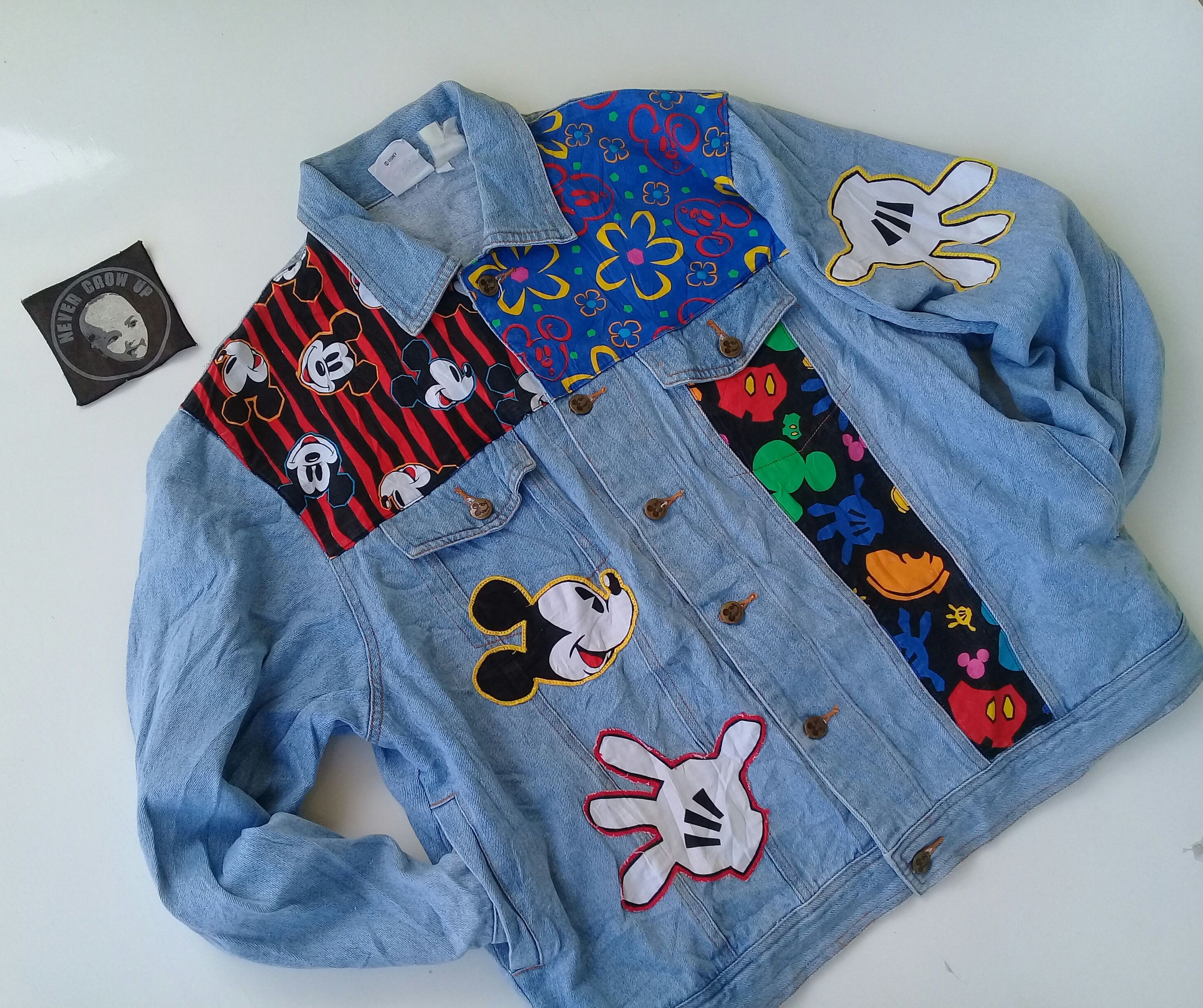 Mickey & Co. Vintage MICKEY & Co Patchwork Denim Jacket Size US L / EU 52-54 / 3 - 3 Thumbnail