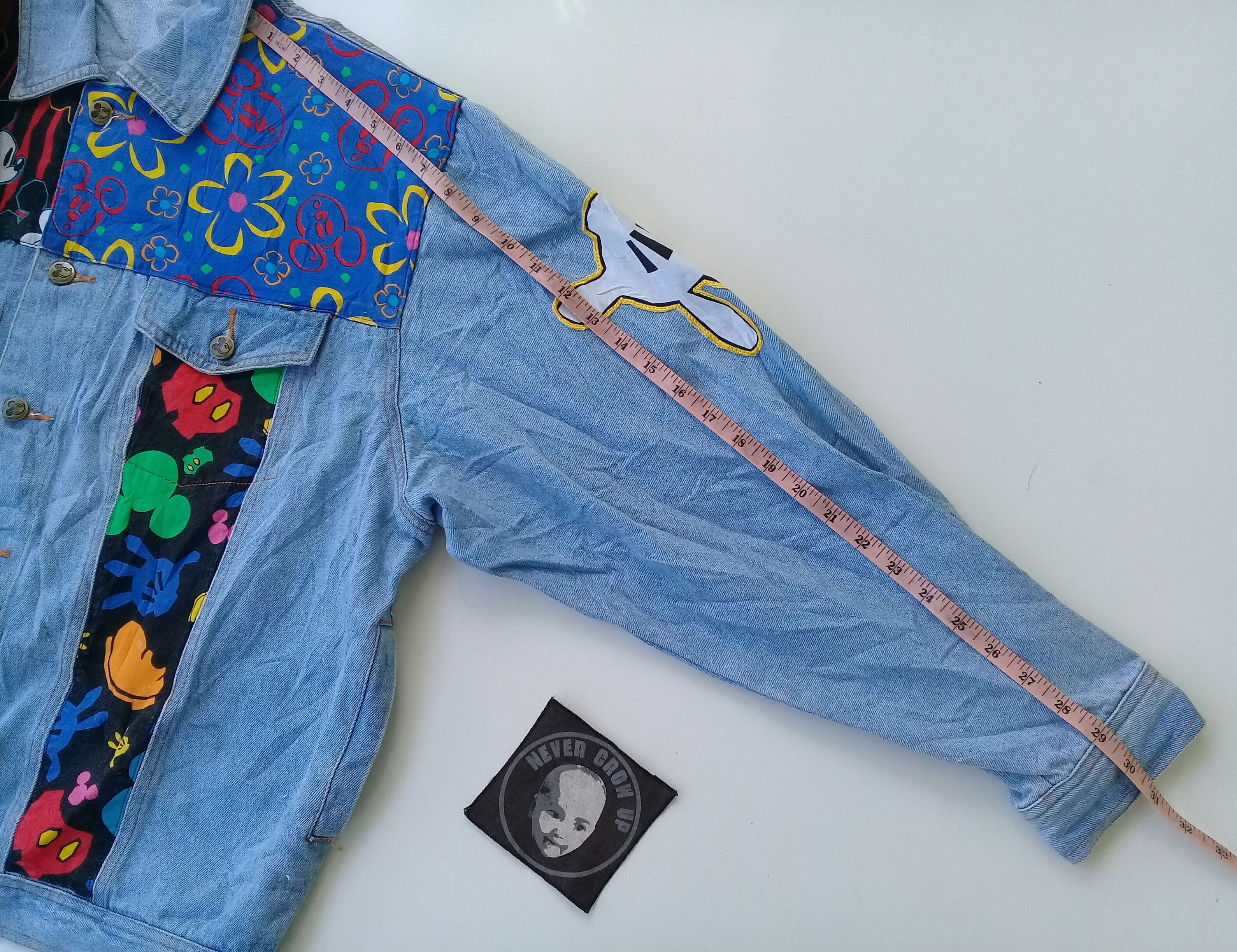 Mickey & Co. Vintage MICKEY & Co Patchwork Denim Jacket Size US L / EU 52-54 / 3 - 9 Thumbnail