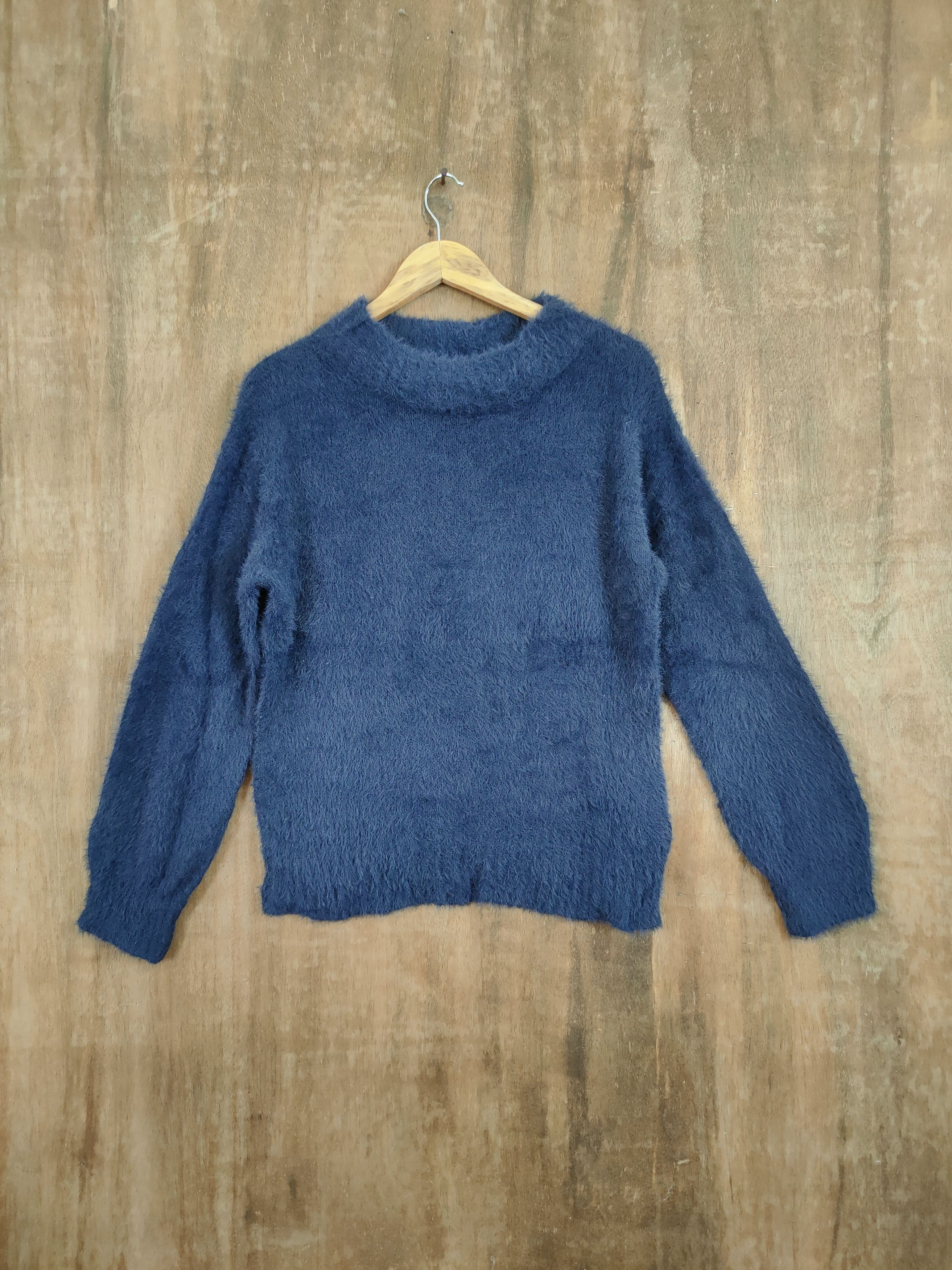 image of Aran Isles Knitwear x Winter Session Earth Japan Mohair Shaggy Fur Knitwear Sweatshirt 46-1031 in B