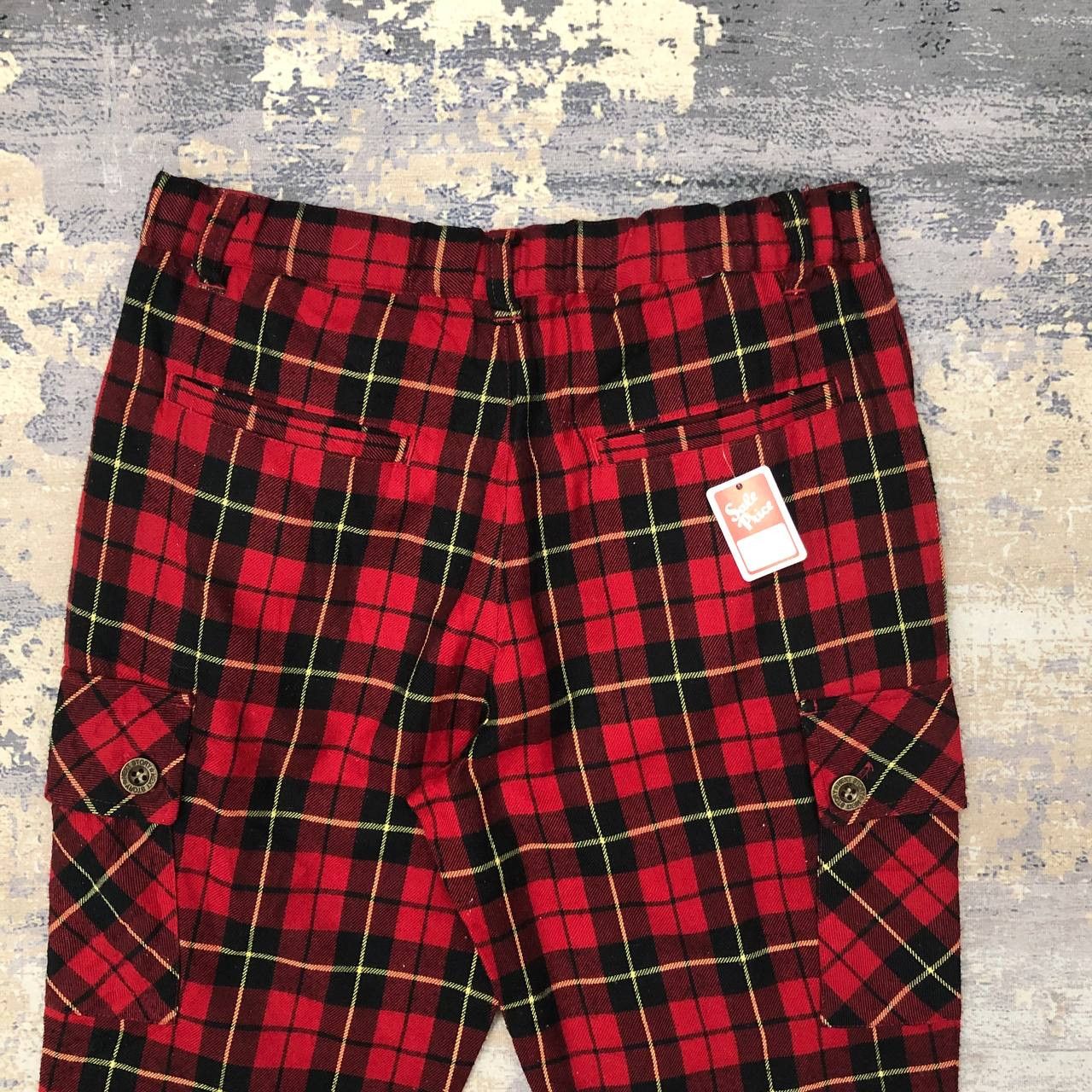 Japanese Brand P72 PUNK MARIN D'ENFANT TARTAN CARGO PANTS Size US 29 - 4 Thumbnail