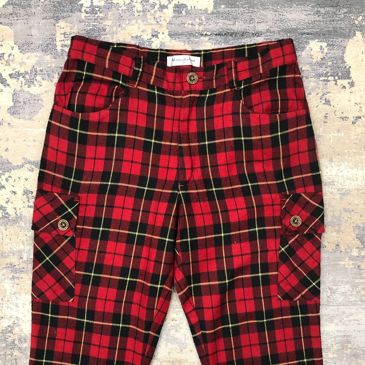 Japanese Brand P72 PUNK MARIN D'ENFANT TARTAN CARGO PANTS Size US 29 - 3 Thumbnail